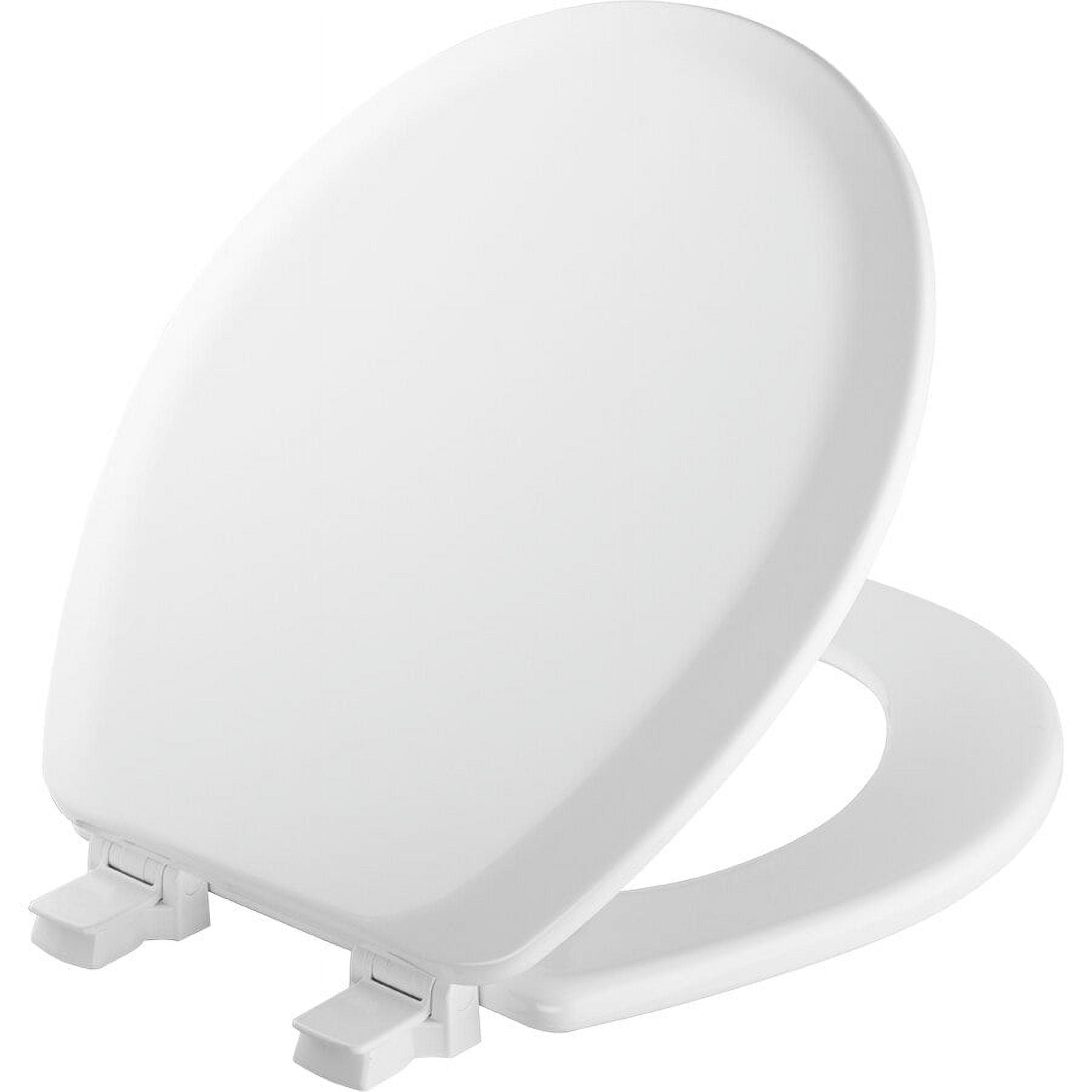 Mayfair Round White Enameled Wood Toilet Seat with Gloss Finish