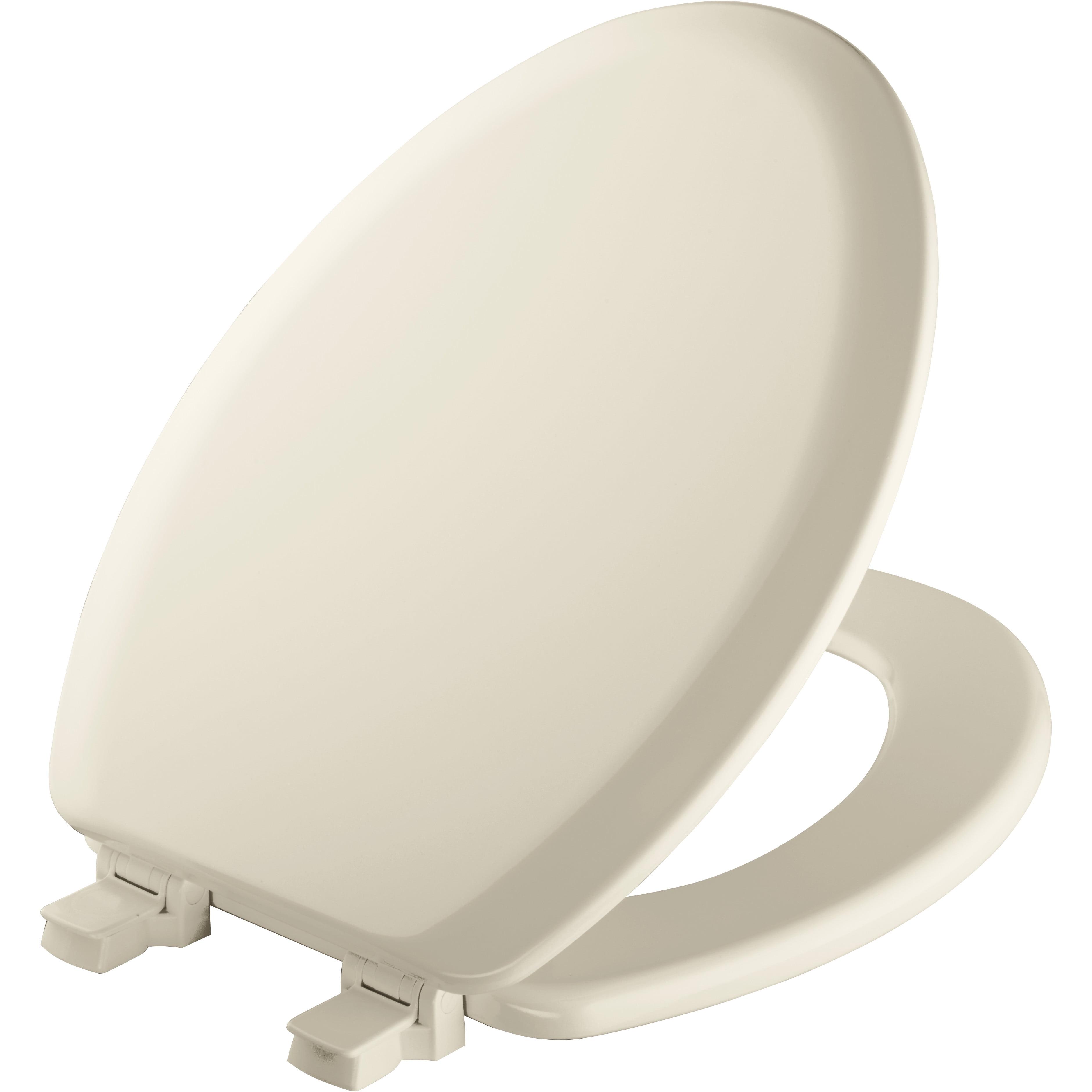 Cameron 141EC Wood Toilet Seat, Never Loosens and Easily Removes for Cleaning, Elongated, Biscuit