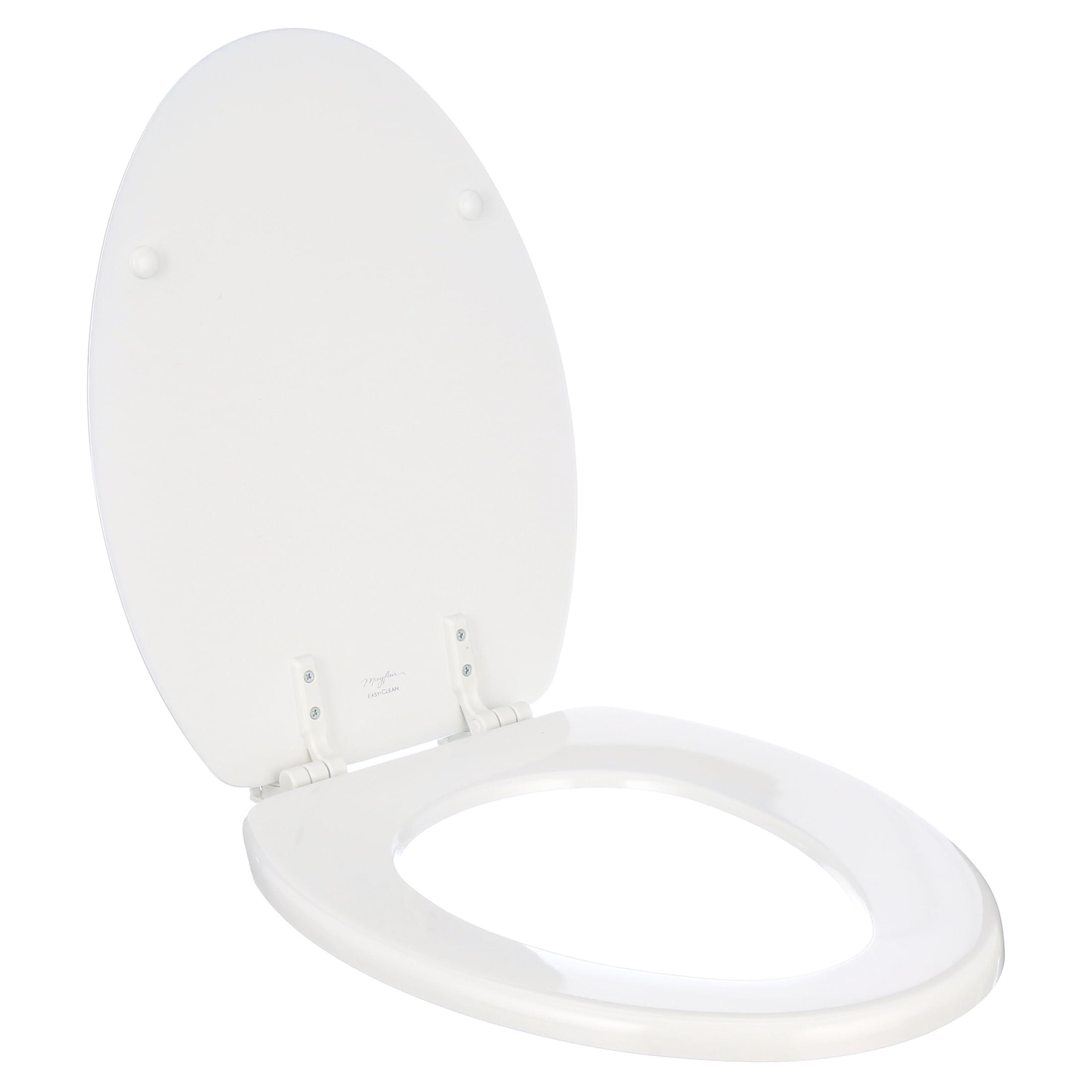 Mayfair Westport 1844EC Wood Toilet Seat with Easy Clean & Change Hinges, Elongated, White