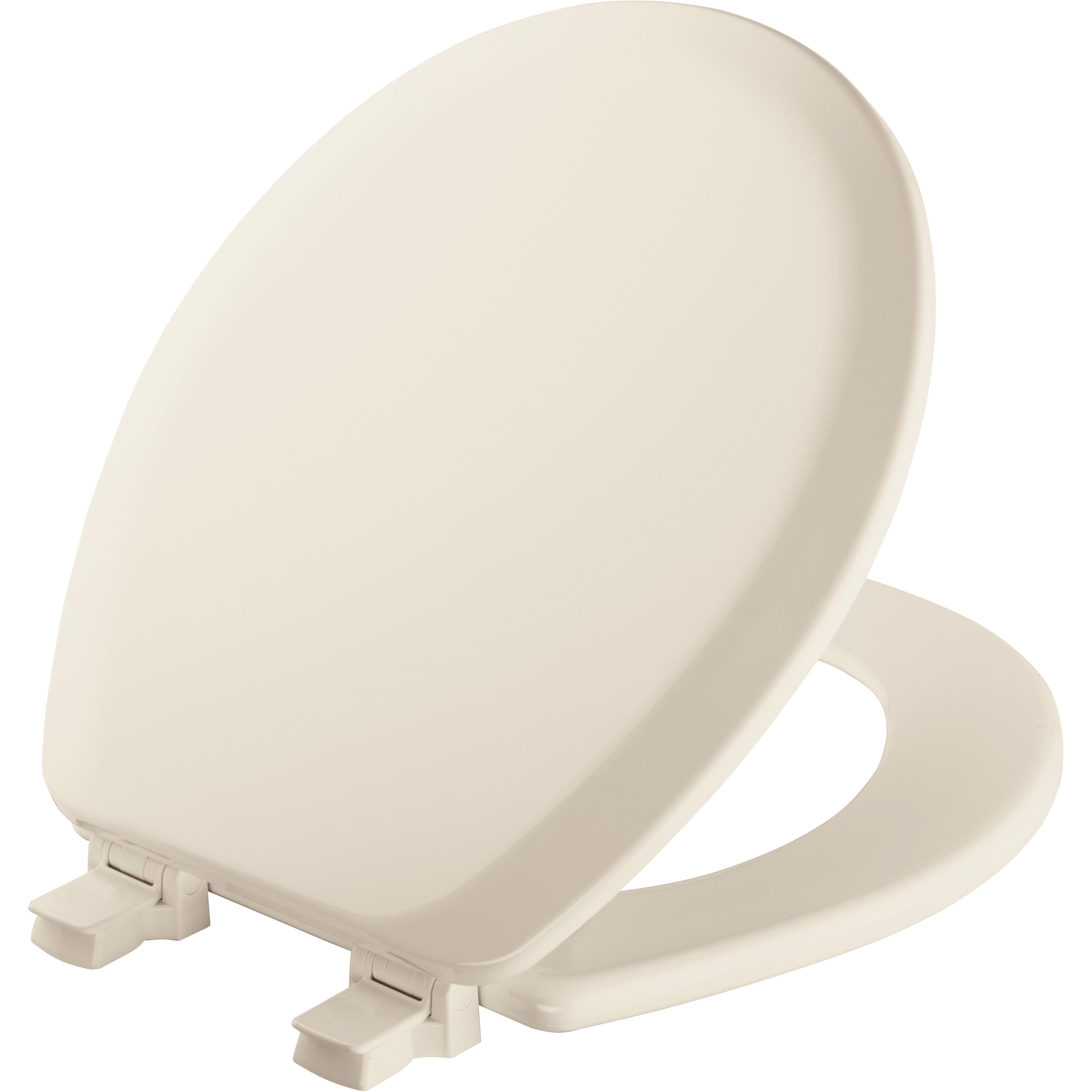 Cameron 41EC Wood Toilet Seat, Never Loosens and Easily Removes for Cleaning, ROUND