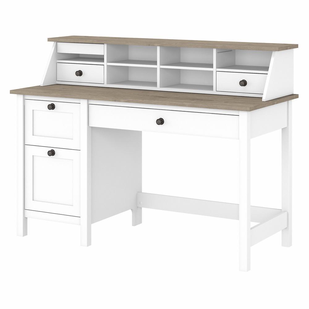 Mayfield 54W Desk w/ Drawers and Organizer in Shiplap Gray/White - Eng Wood