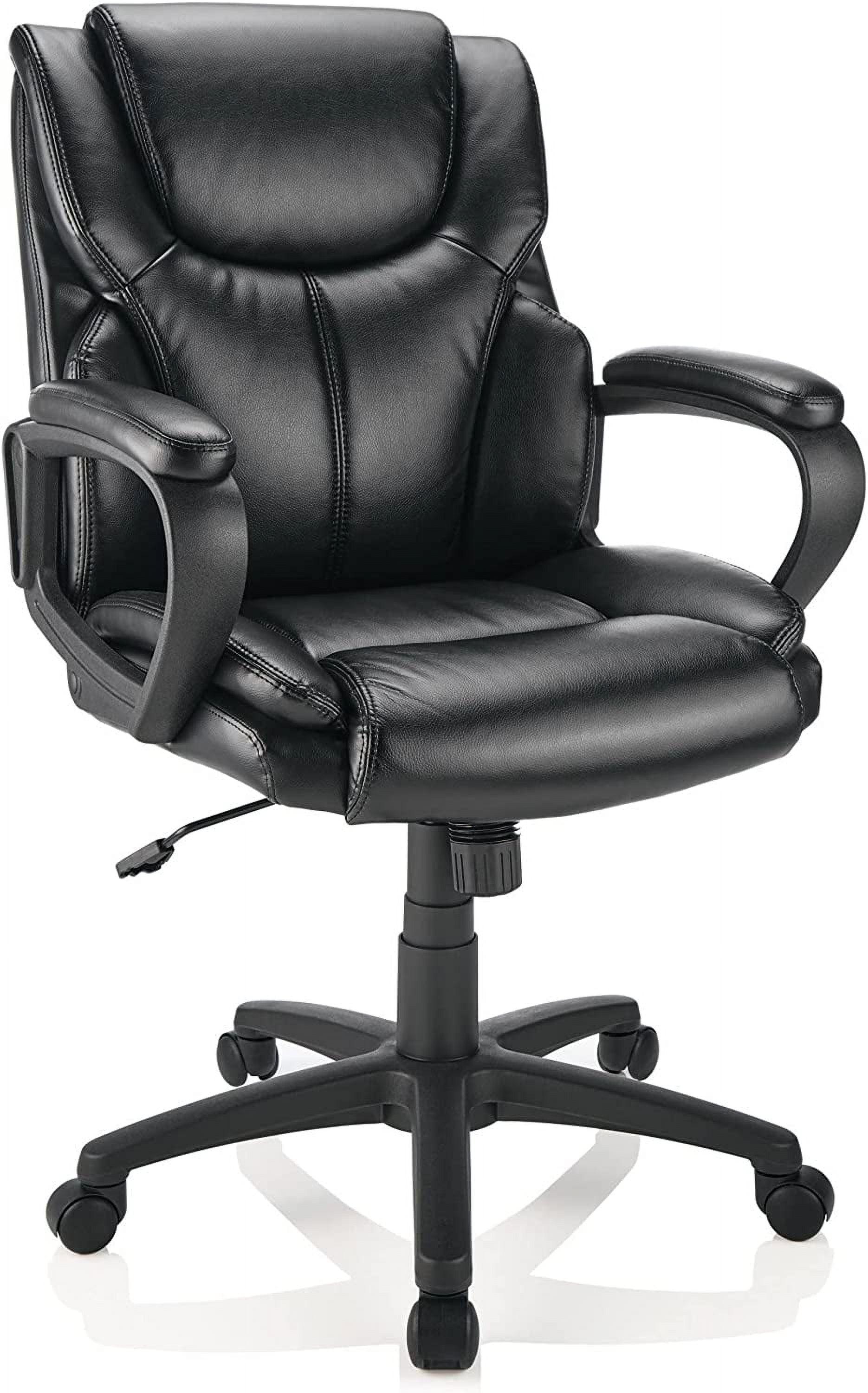 ® Mayhart Vinyl Mid-Back Chair, Black