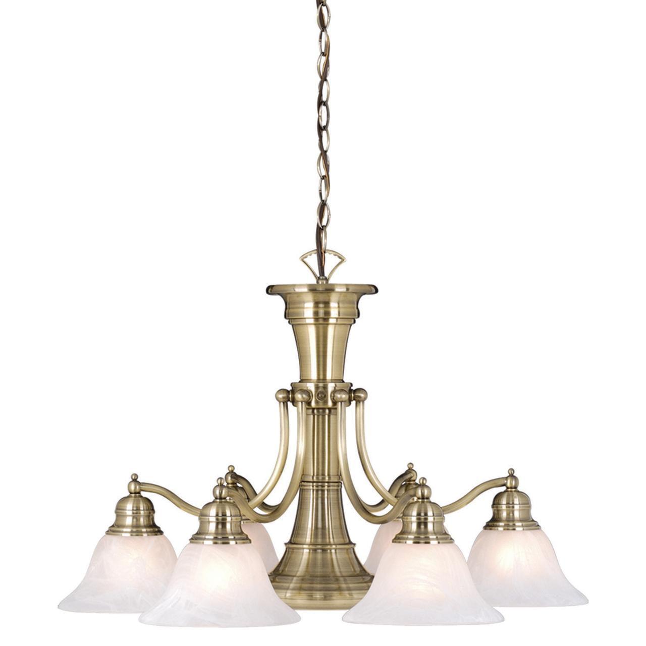 Vaxcel Standford 6 - Light Chandelier in Antique Brass