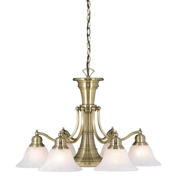 Vaxcel Standford 6 - Light Chandelier in  Antique Brass