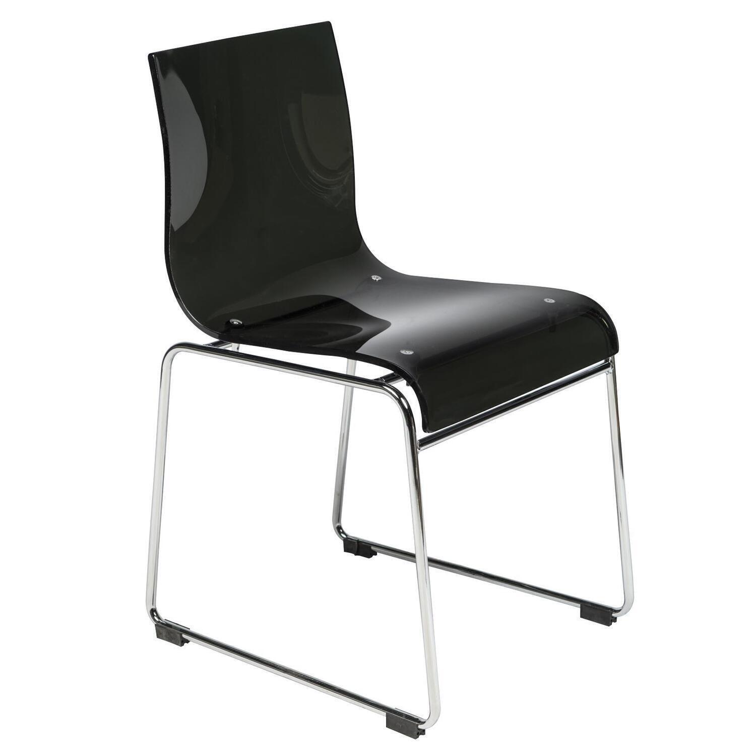 LeisureMod Lima Modern Acrylic Chair in Transparent Black