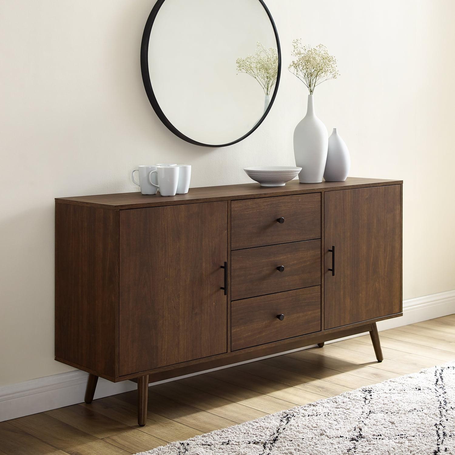 Lucas Walnut Mid-Century Modern Sideboard with Drawers