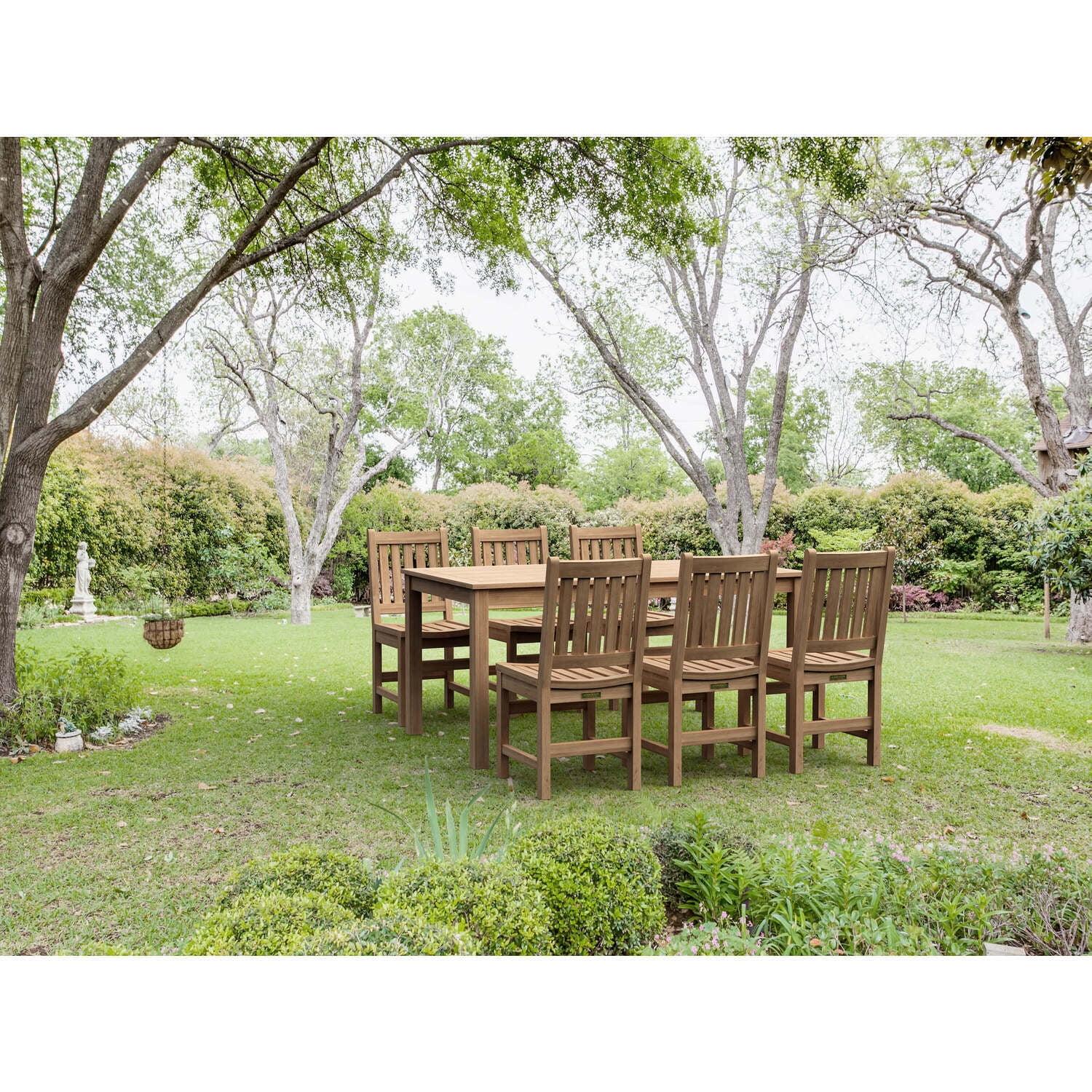 Sonoma 7-Piece Natural Teak Rectangular Outdoor Dining Set