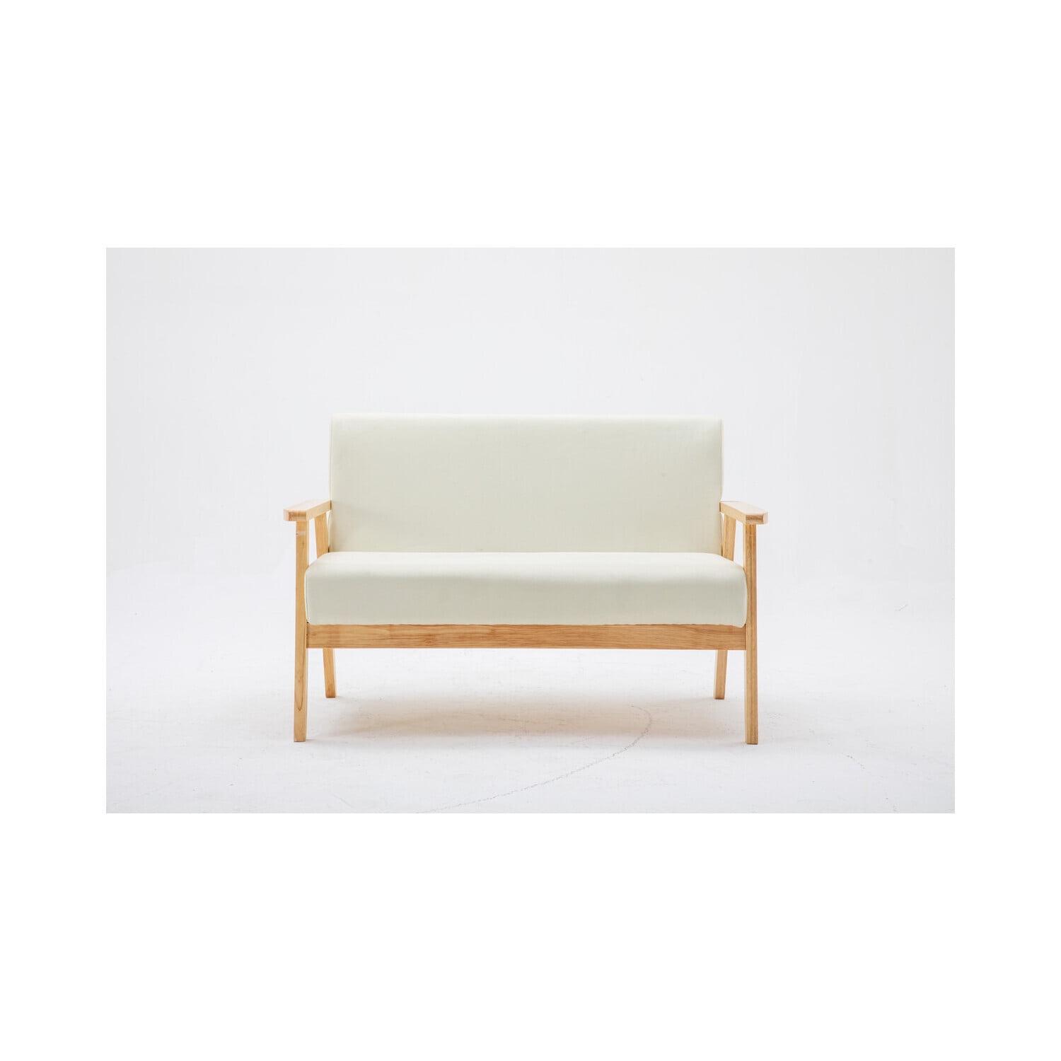 Maykoosh Beachy Beauty Beige Linen Fabric Loveseat