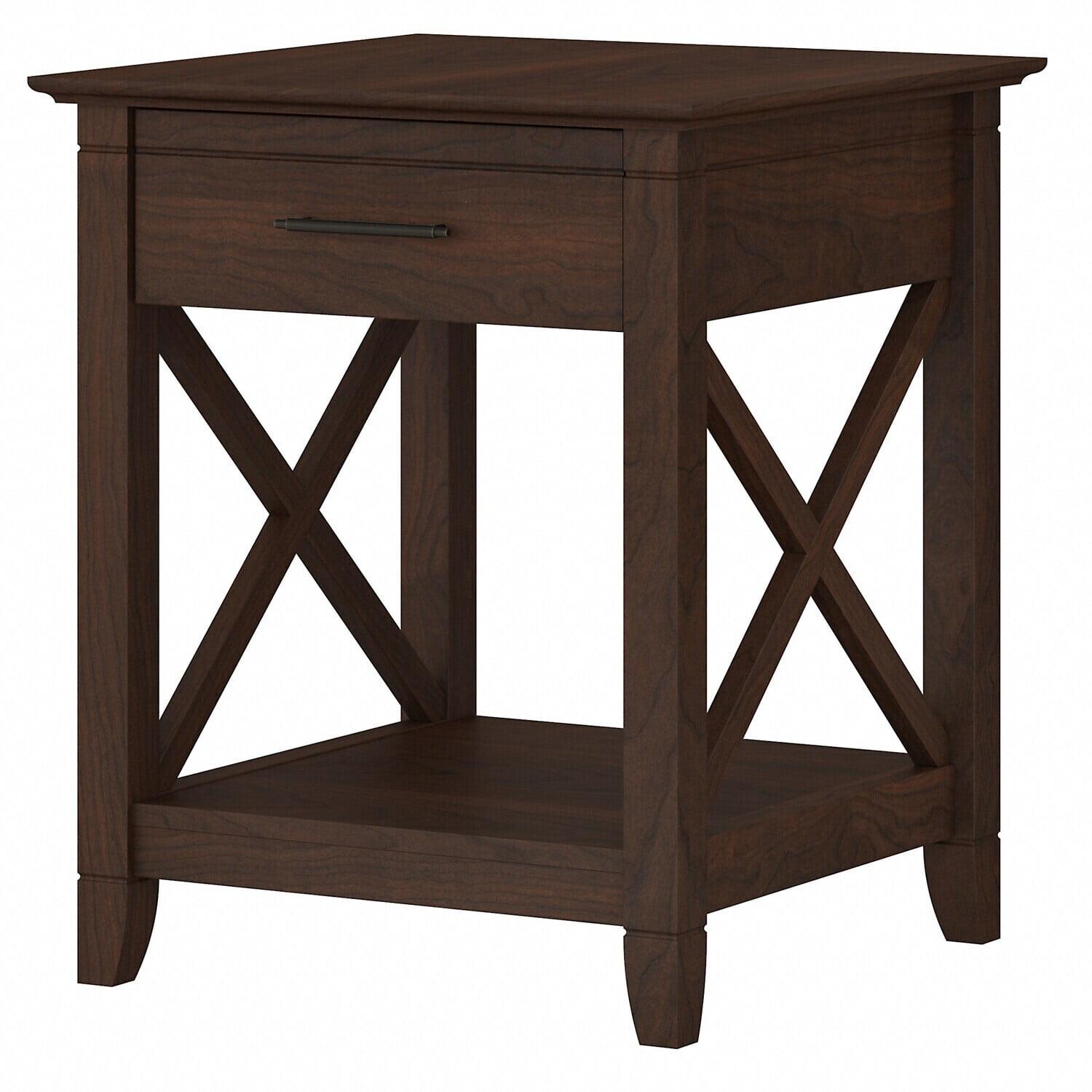 Key West Transitional Bing Cherry Nightstand with Storage Drawer