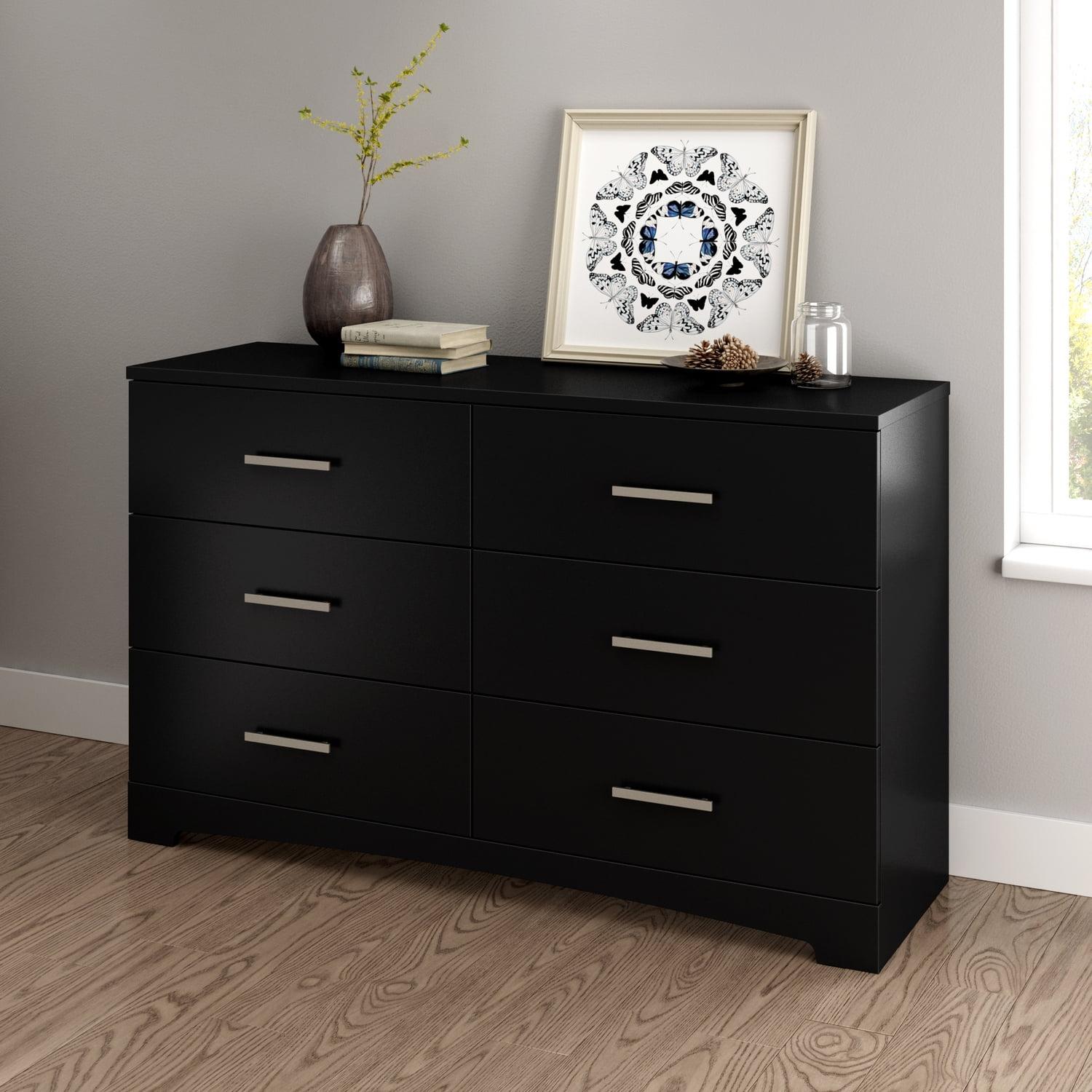 Black Double Horizontal Dresser with Soft Close Drawer