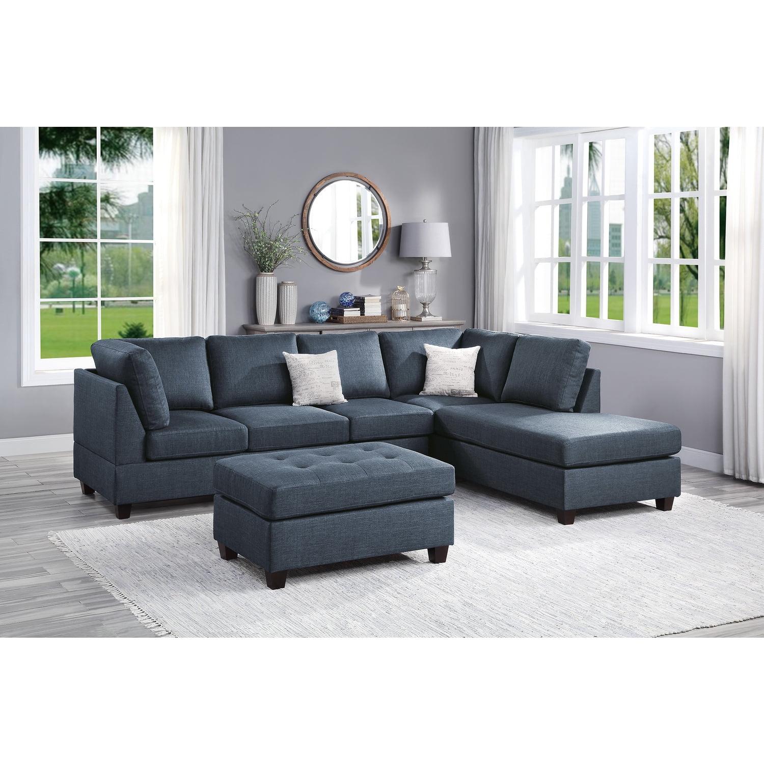 Poundex 3 - Piece Upholstered Sectional