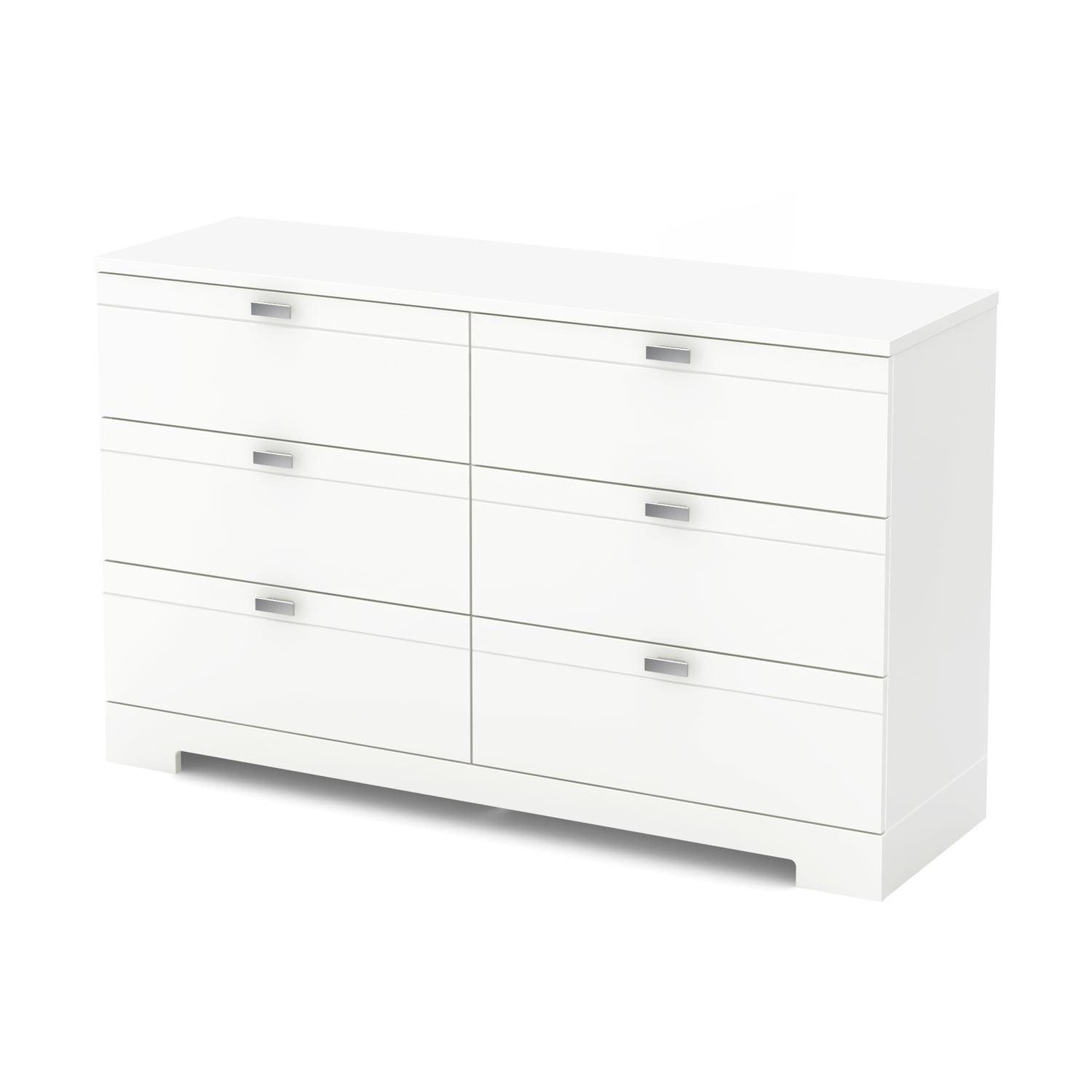 Pure White Nursery Double Dresser with Soft Close Deep Drawers