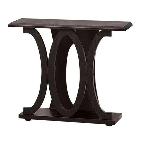Stylish Console Table With Base Shelf Dark Brown- Saltoro Sherpi