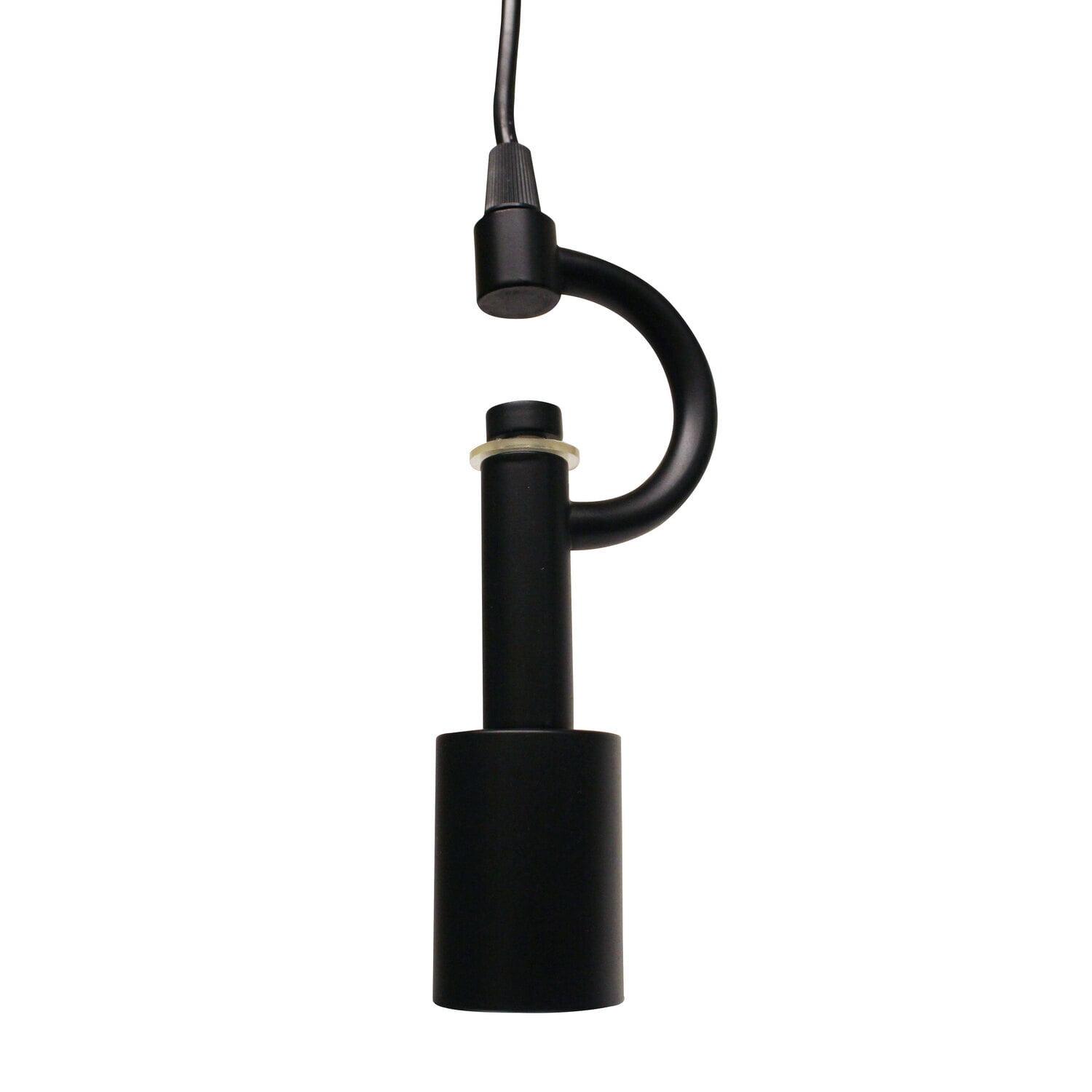 Satin Black Brushed Nickel 3-Light Pendant with Fabric Cord