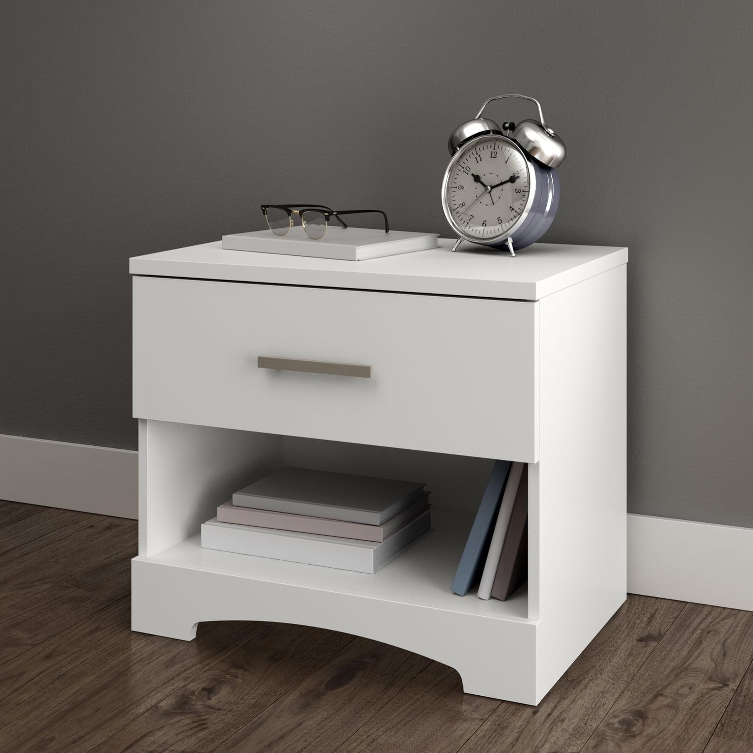 Gramercy Pure White Sleek 1-Drawer Nightstand