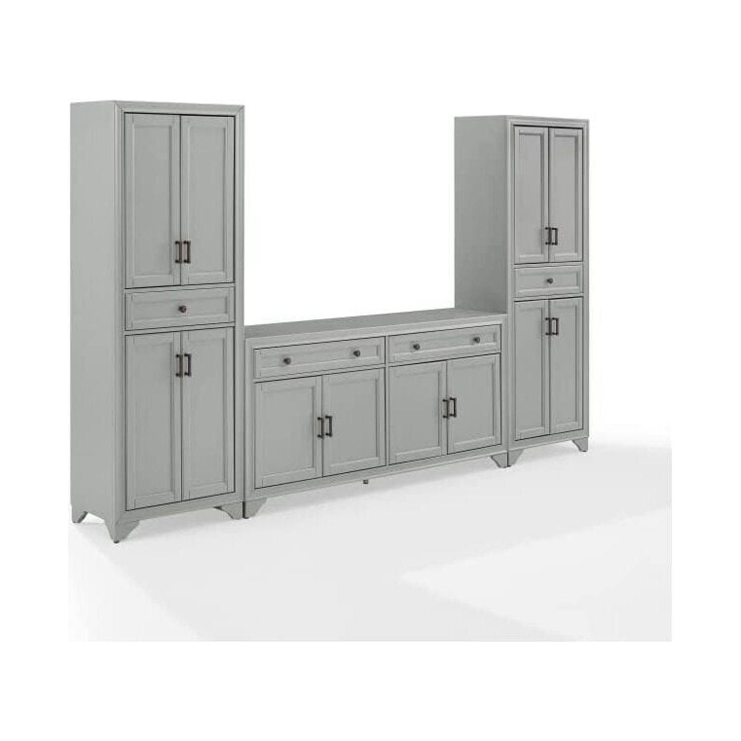 Distressed Gray Modern Farmhouse Entertainment Center with Cabinet