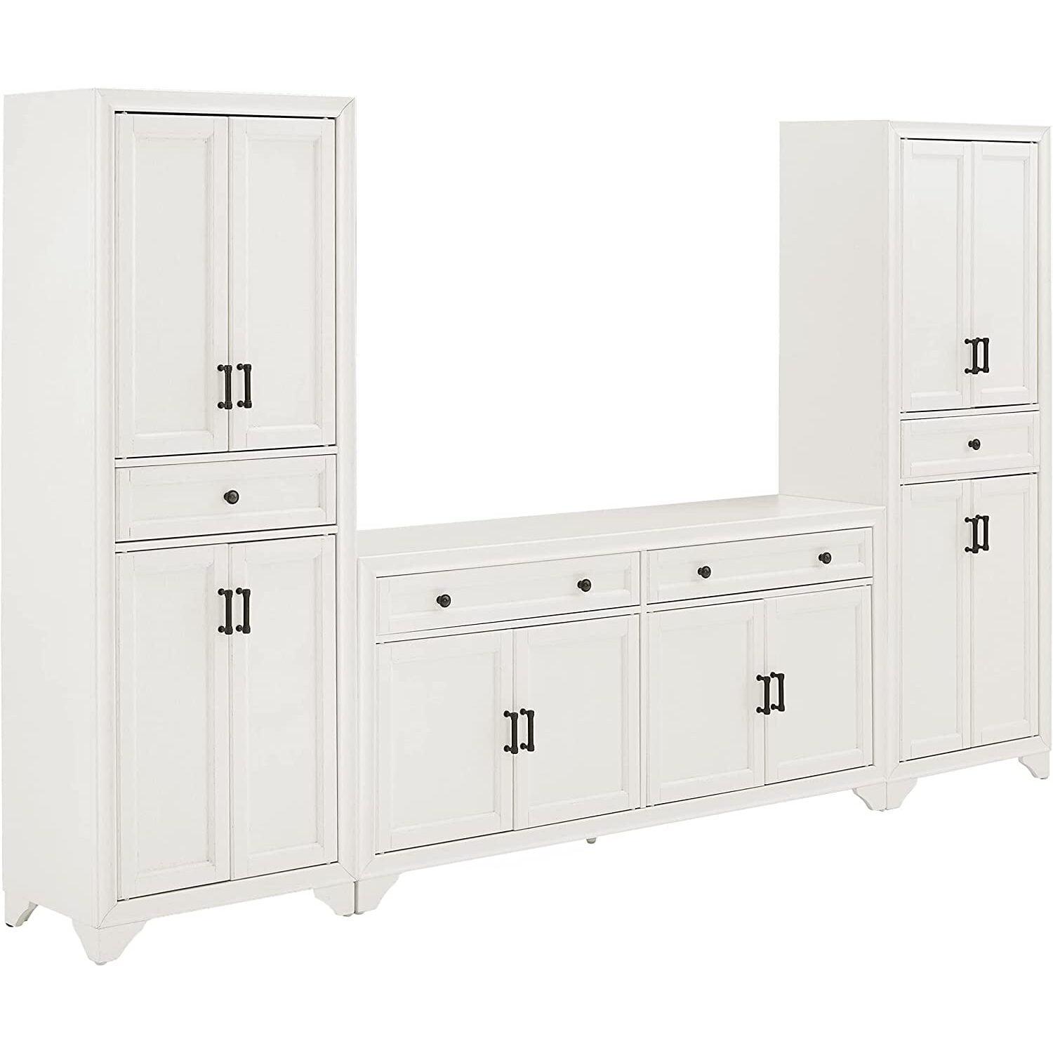 3pc Tara Sideboard and Pantry Set Distressed - Crosley