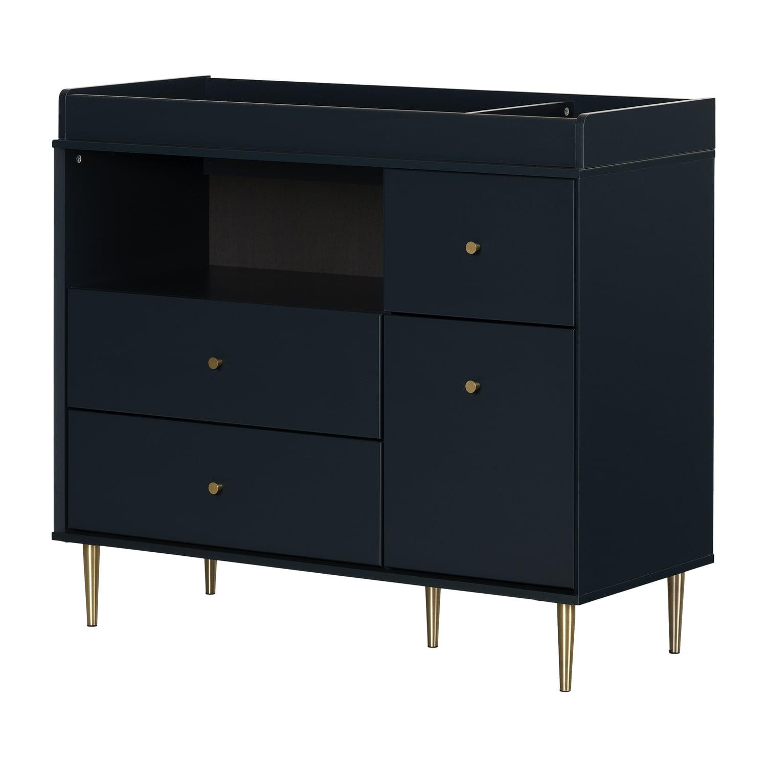 Maykoosh Rococo Radiance Changing Table With Drawers And Open Storage Navy Blue