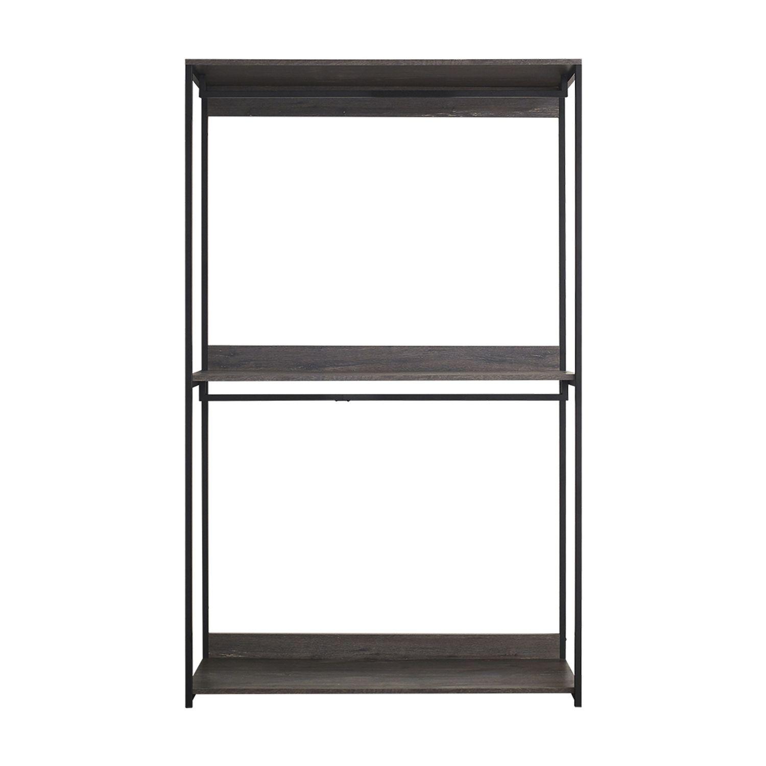 Maykoosh Rococo Romance 47" Handmade Home Comfort Wood Walk-In Closet Organizer With One Shelf In Rustic Gray