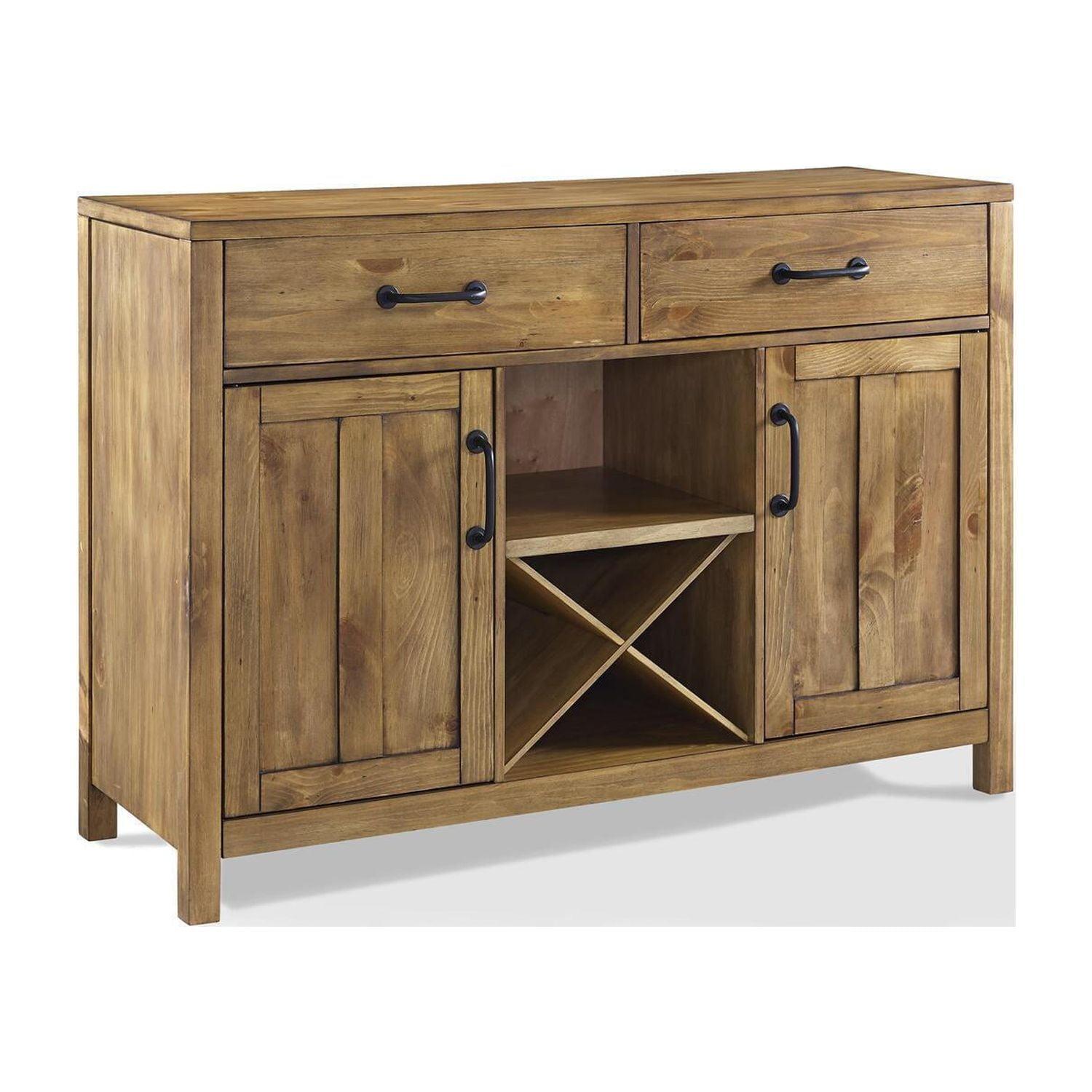 Rustic Charm 57'' Natural Wood Sideboard with Industrial Accents