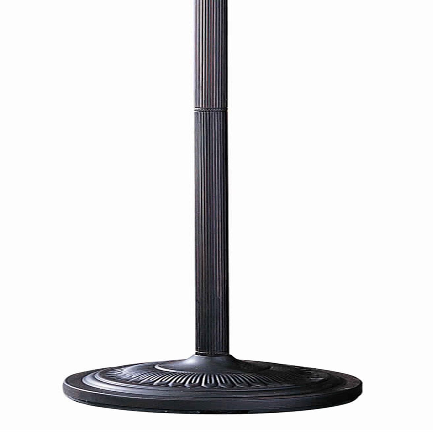 Bronze Ribbed Metal Torchiere Lamp with Mica Shade, 71" Height