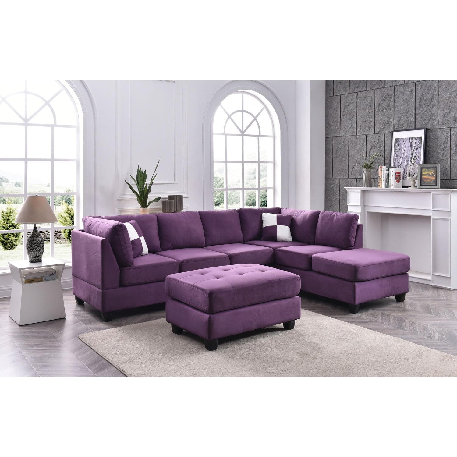 Maykoosh Suburban Soiree Sectional Sofa, Purple