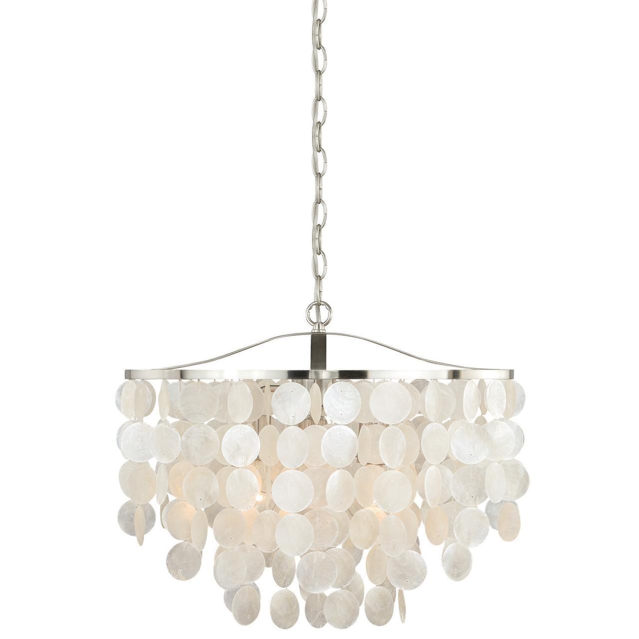 Elsa Satin Nickel 19'' Capiz Shell Pendant Light