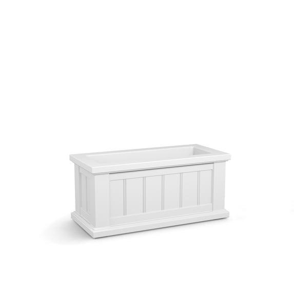 Mayne Cape Cod 24" x 11" x 11" Rectangle White Self-Watering Polyethylene Planter