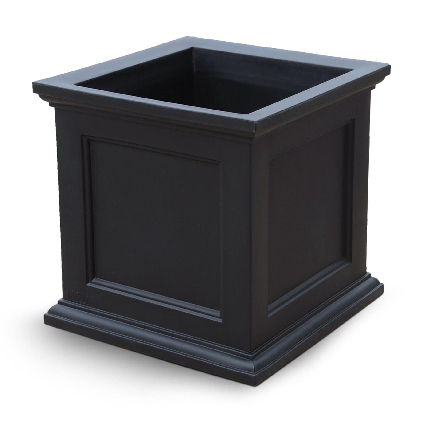 Fairfield 28" Square Black Polyethylene Outdoor Planter Box