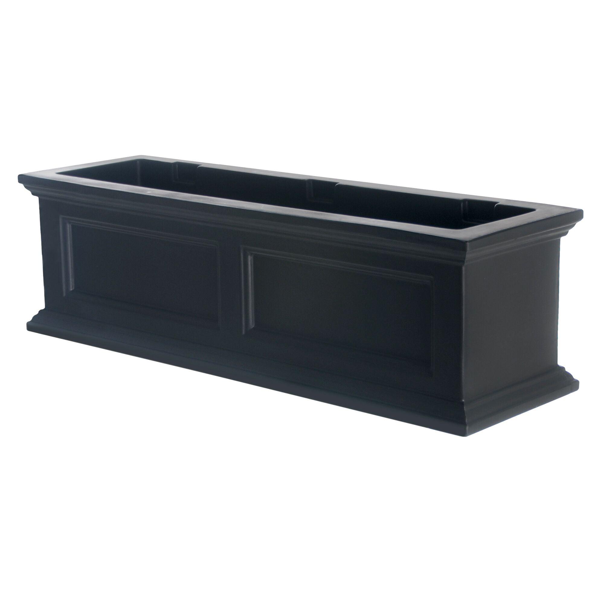 Fairfield 36" Black Polyethylene Self-Watering Window Box Planter