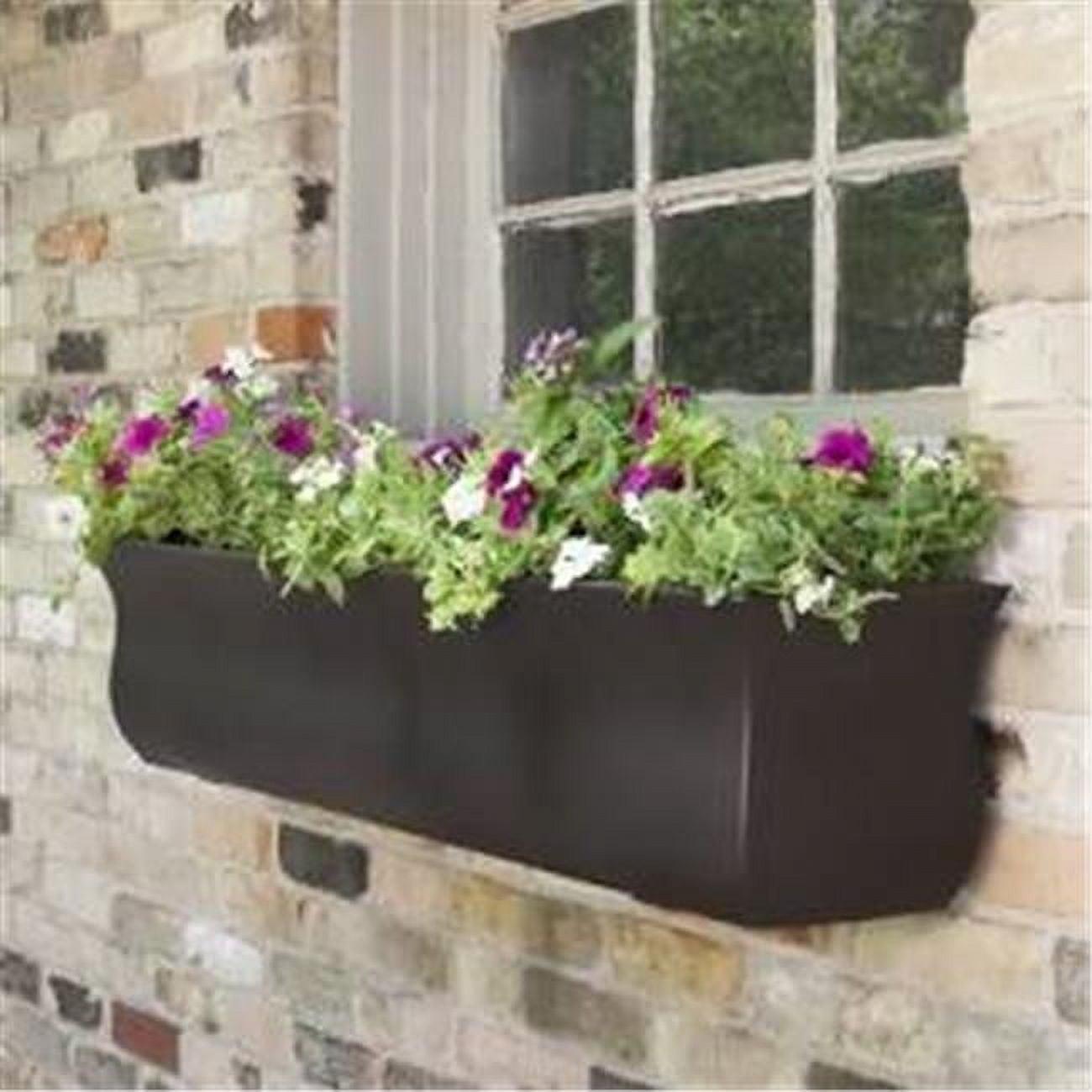 Valencia 4ft Espresso Brown Tulip-Shaped Self-Watering Window Box