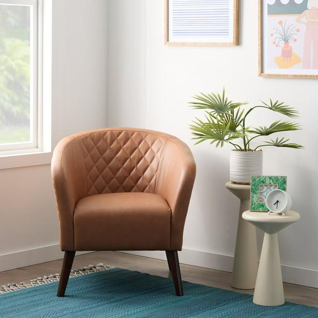 Mayview Upholstered Club Chair, Camel Faux Leather