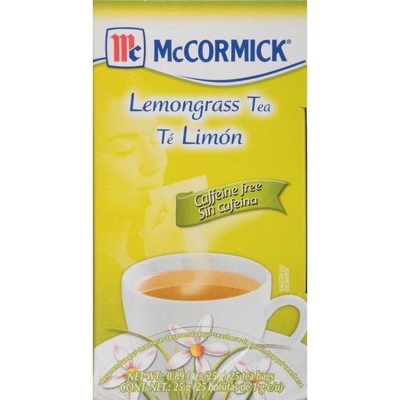 McCormick No Artificial Flavors Caffeine Free Lemongrass Tea 25 Count Box, 0.89 oz Box