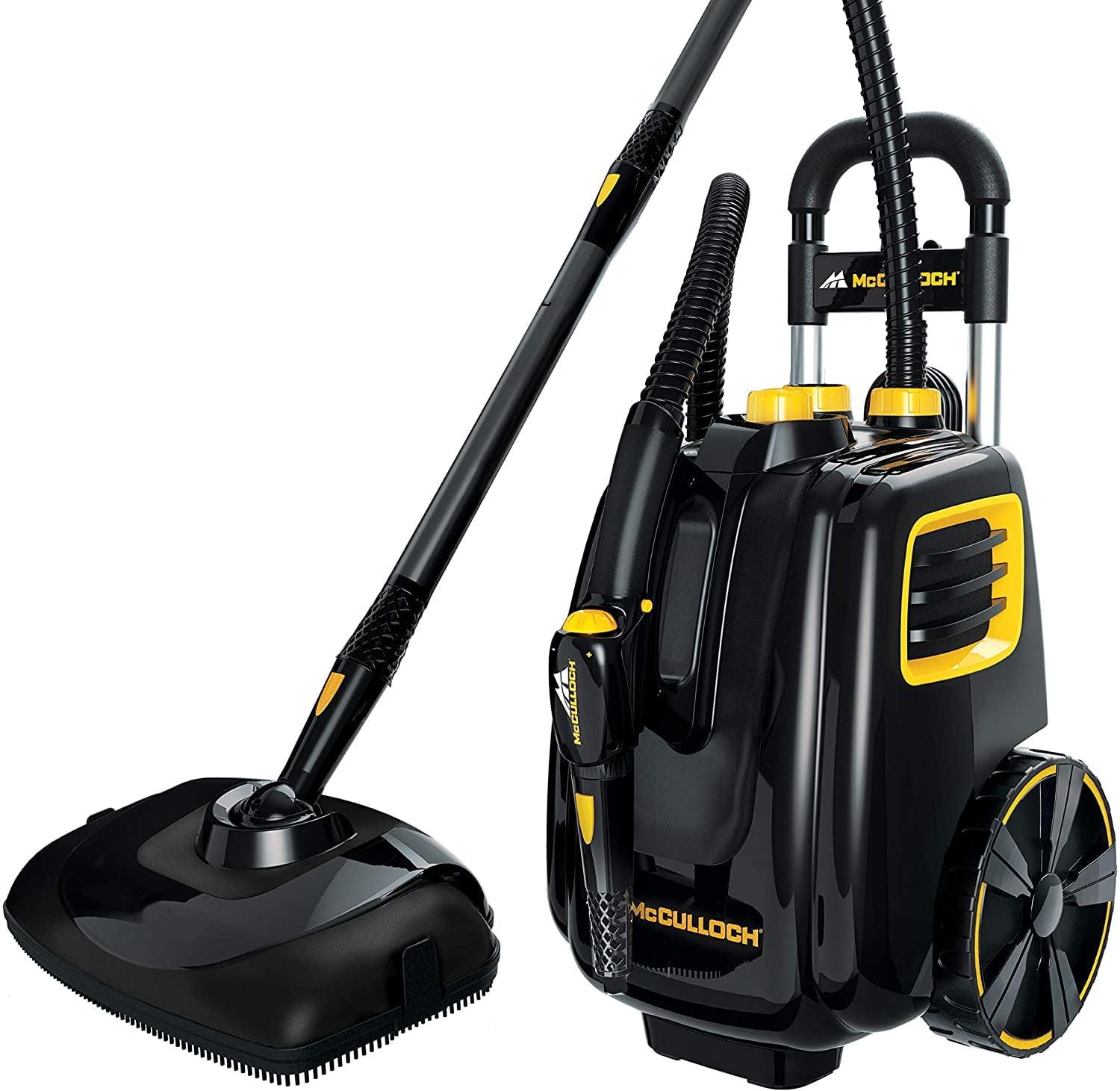 McCulloch MC1385 Deluxe Canister Steam Cleaner, 2-Hour Runtime, Chemical-Free, 23 Accessories: Mop Head, Brushes & More