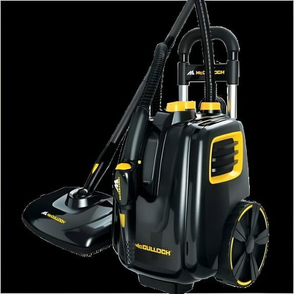 McCulloch MC1385 Deluxe Canister Steam Cleaner, 2-Hour Runtime, Chemical-Free, 23 Accessories: Mop Head, Brushes & More