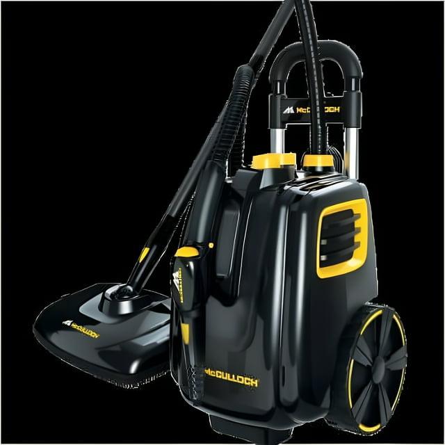 McCulloch MC1385 Deluxe Canister Steam Cleaner, 2-Hour Runtime, Chemical-Free, 23 Accessories: Mop Head, Brushes & More