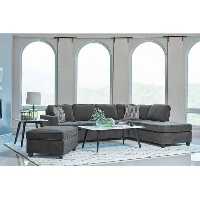 Mccord 2-Piece Cushion Back Sectional Dark Grey