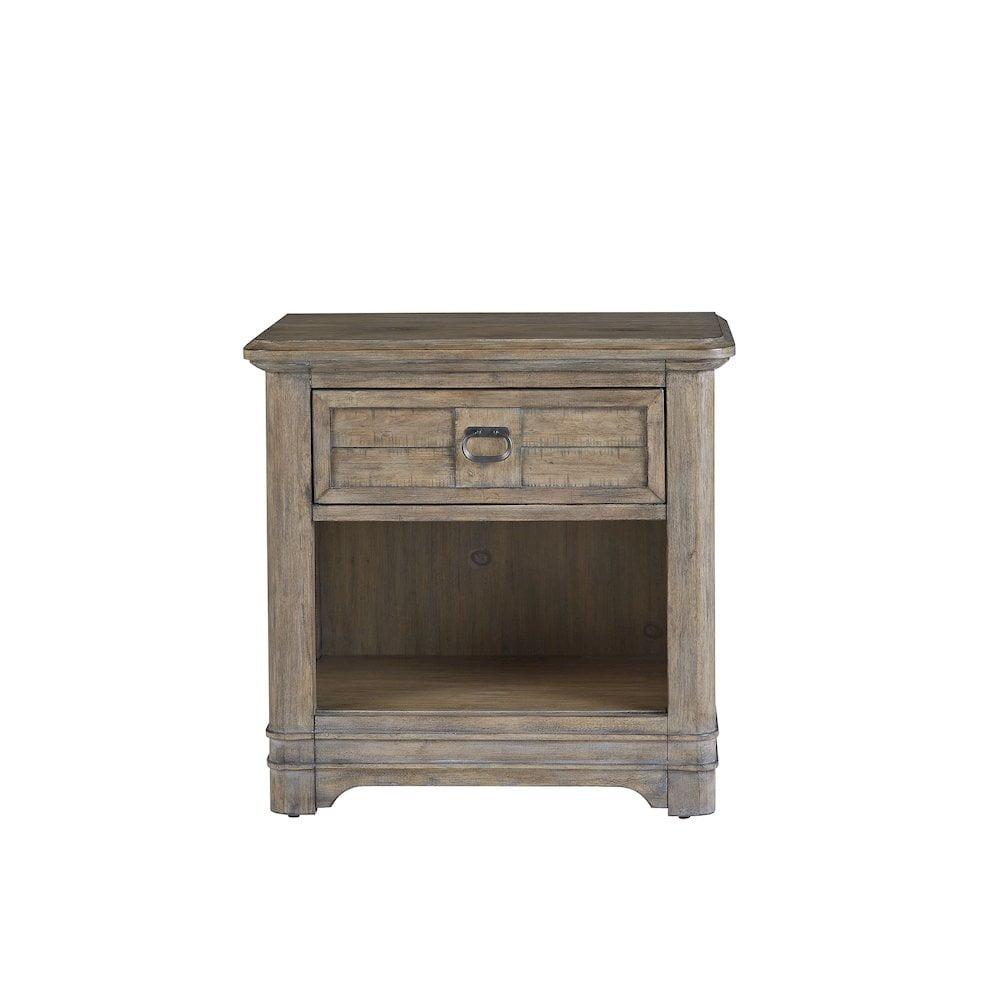 Meadowbrook Antique Sand Wood 1-Drawer Farmhouse Nightstand