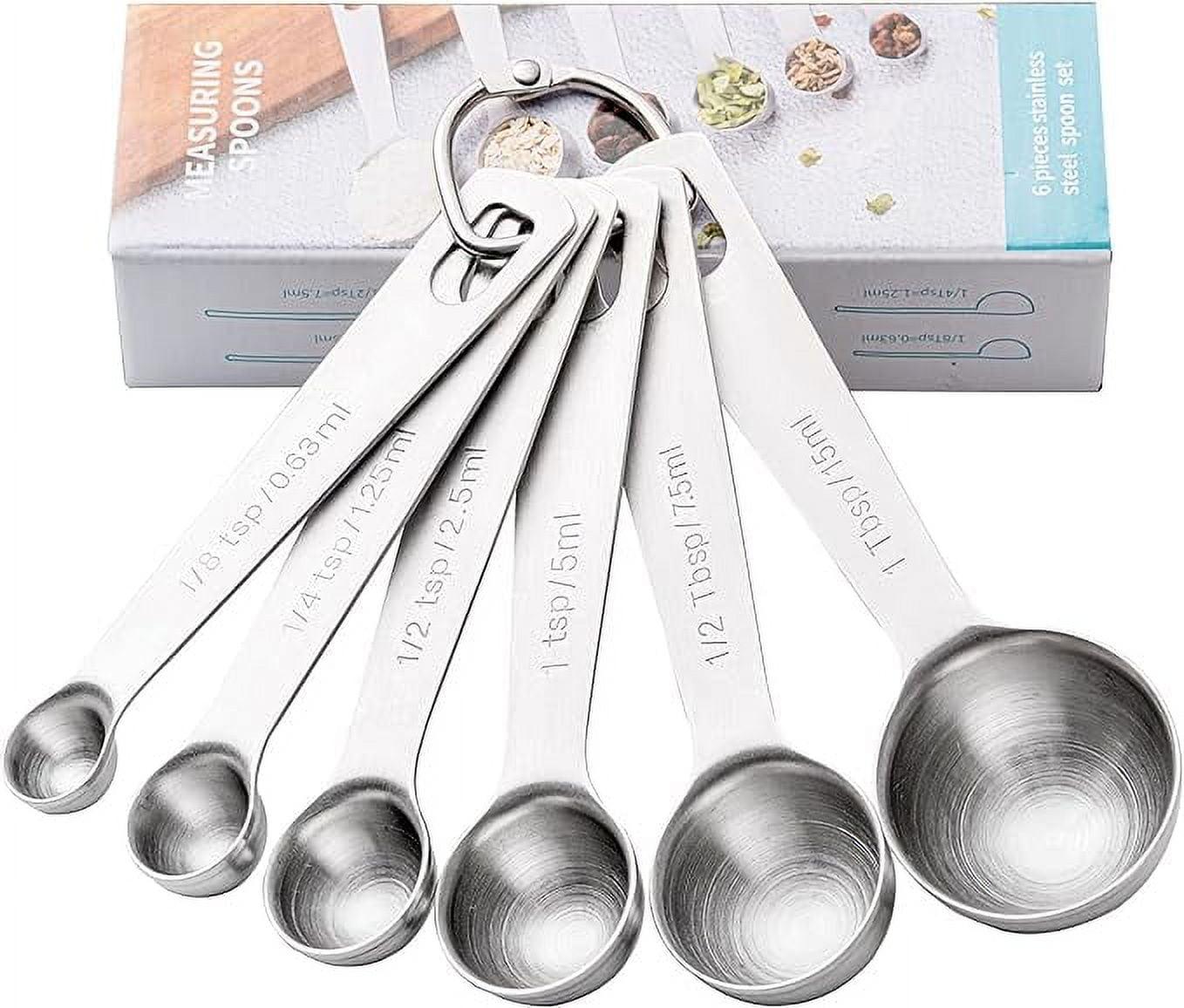 Stainless Steel 6-Piece Metric Measuring Spoon Set