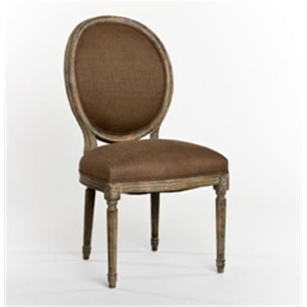 Medallion Aubergine Linen Side Chair, 21 x 40 x 21 in.