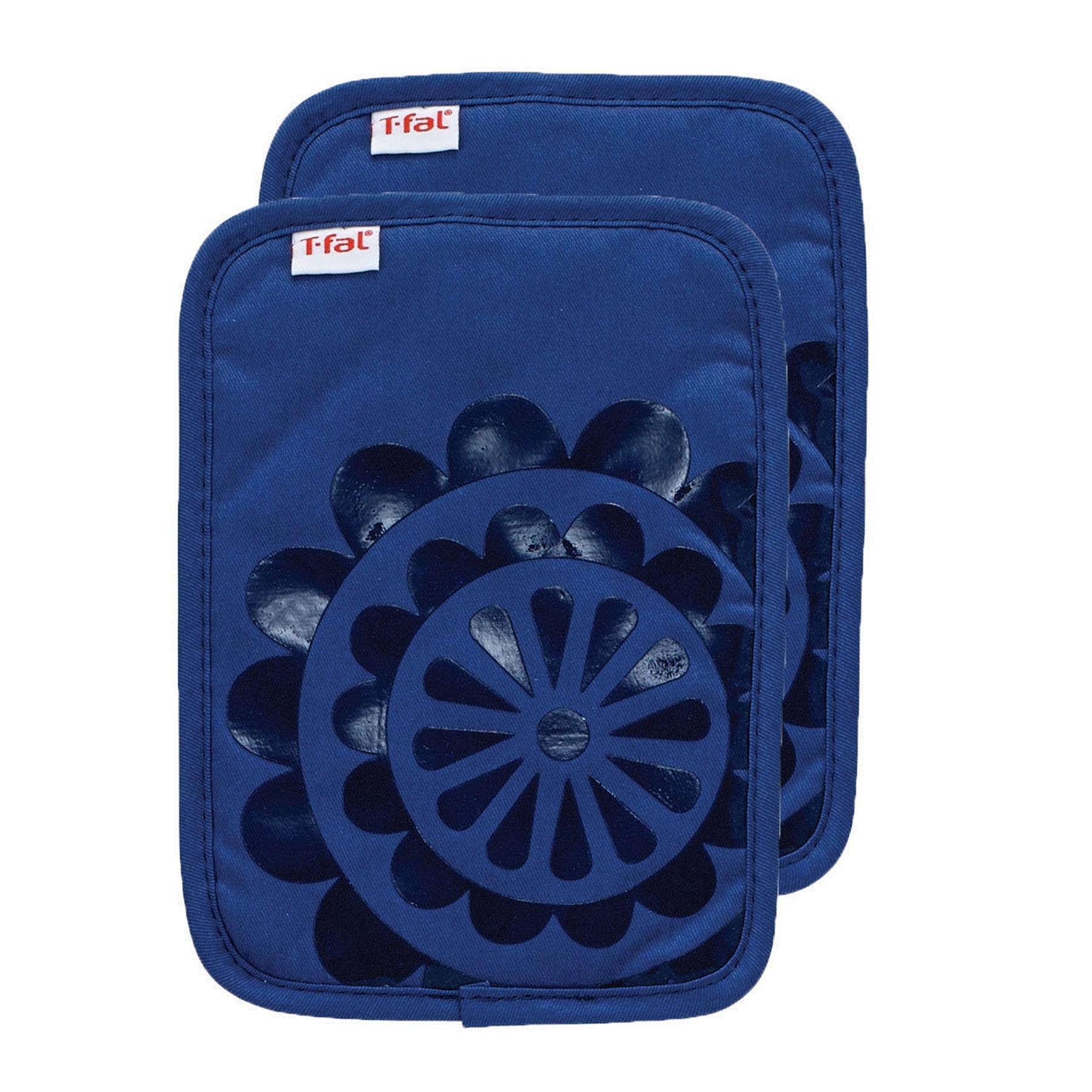 Royal Blue Silicone and Cotton Pot Holders, Two Pack