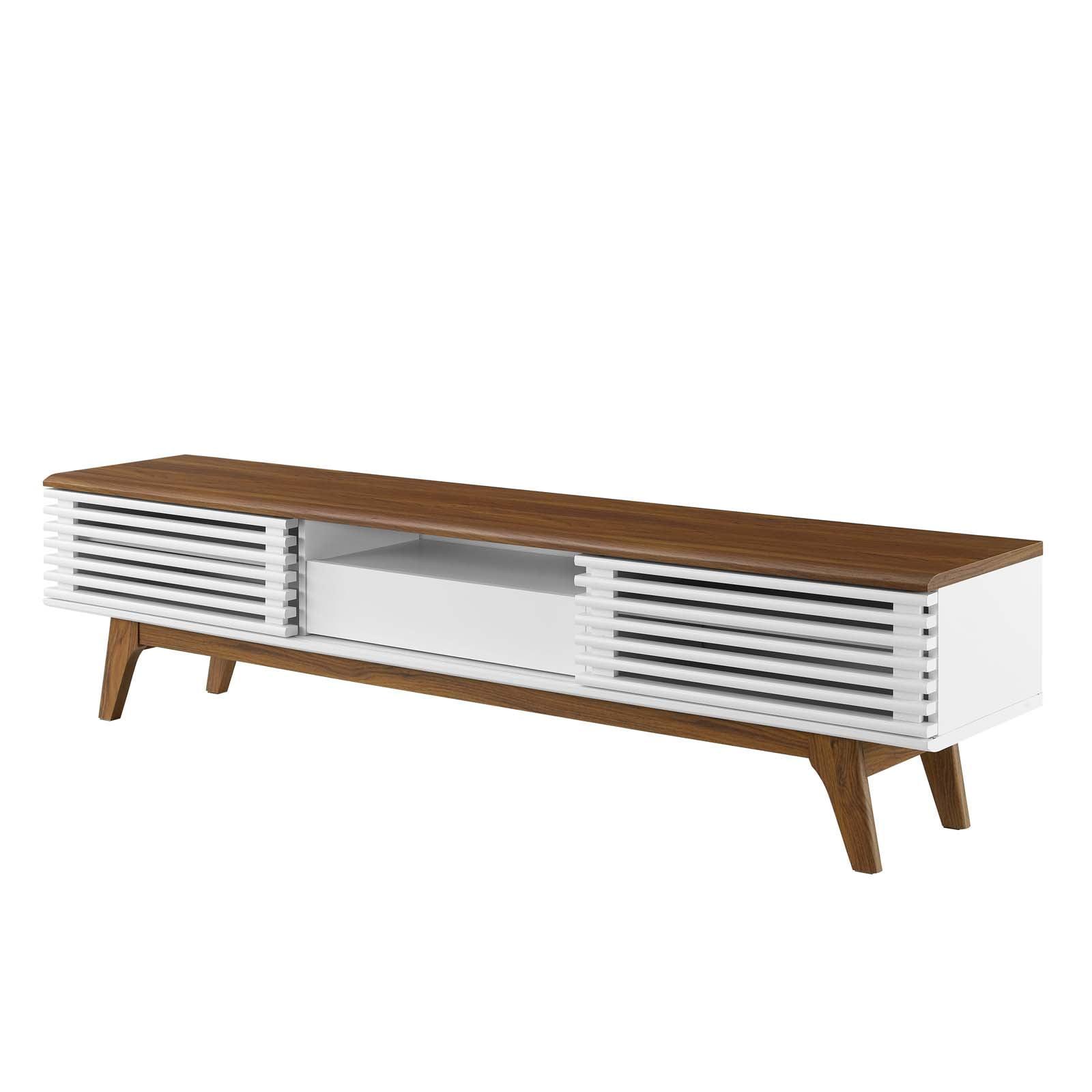 Render 70" TV Stand Walnut White