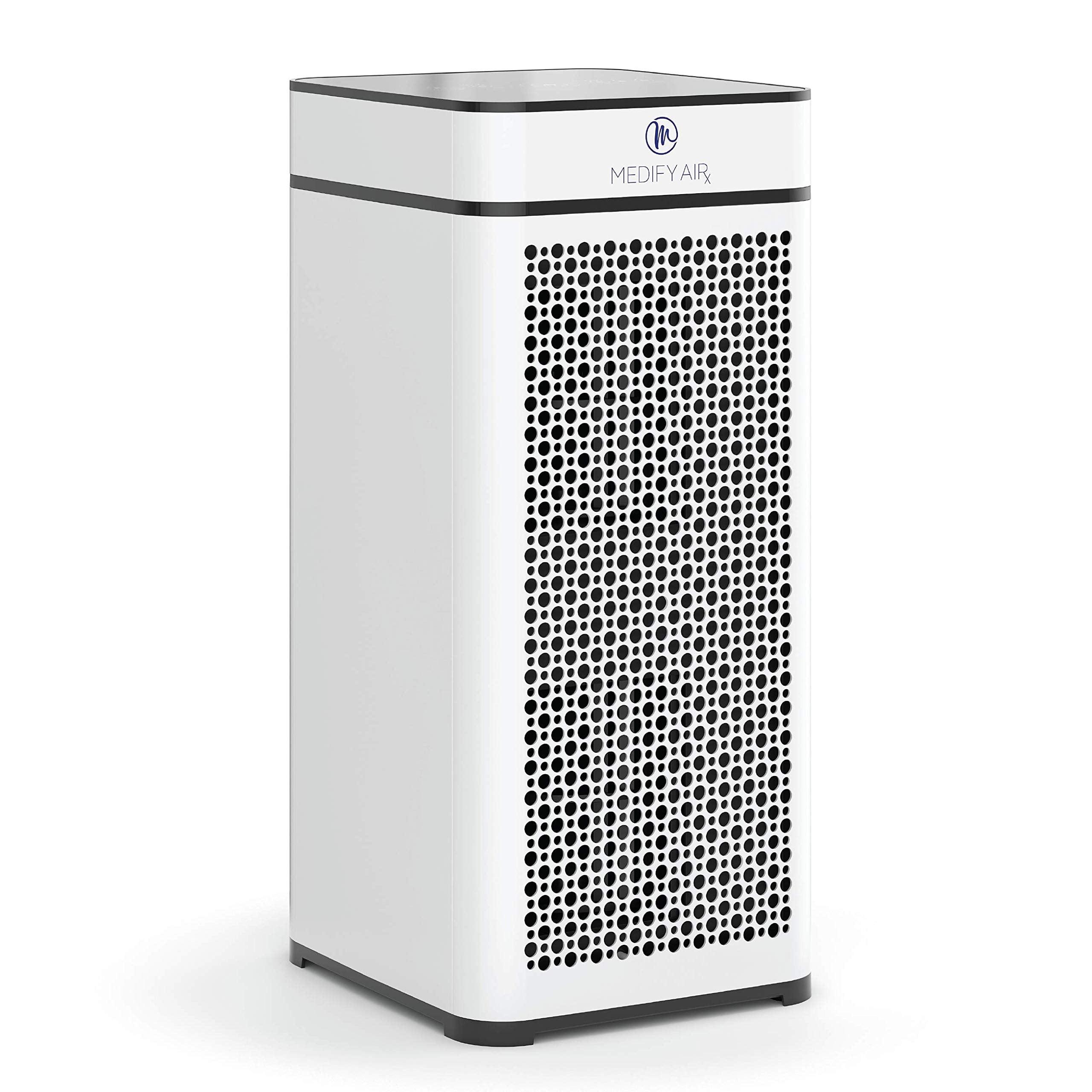 Medify Air White MA-50 Air Purifier with HEPA Filters I Smoke Dust Pet Odors I 3 in 1 with Pre-filter HEPA H13 & Activated Carbon I Removal of 0.1 to 0.3 microns I 1,793 Sq ft Coverage I 1-Pack