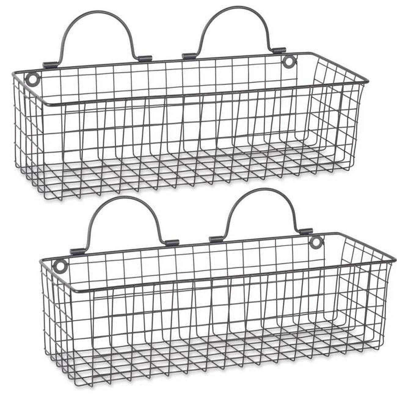 Medium Black Wire Wall Basket Set of 2