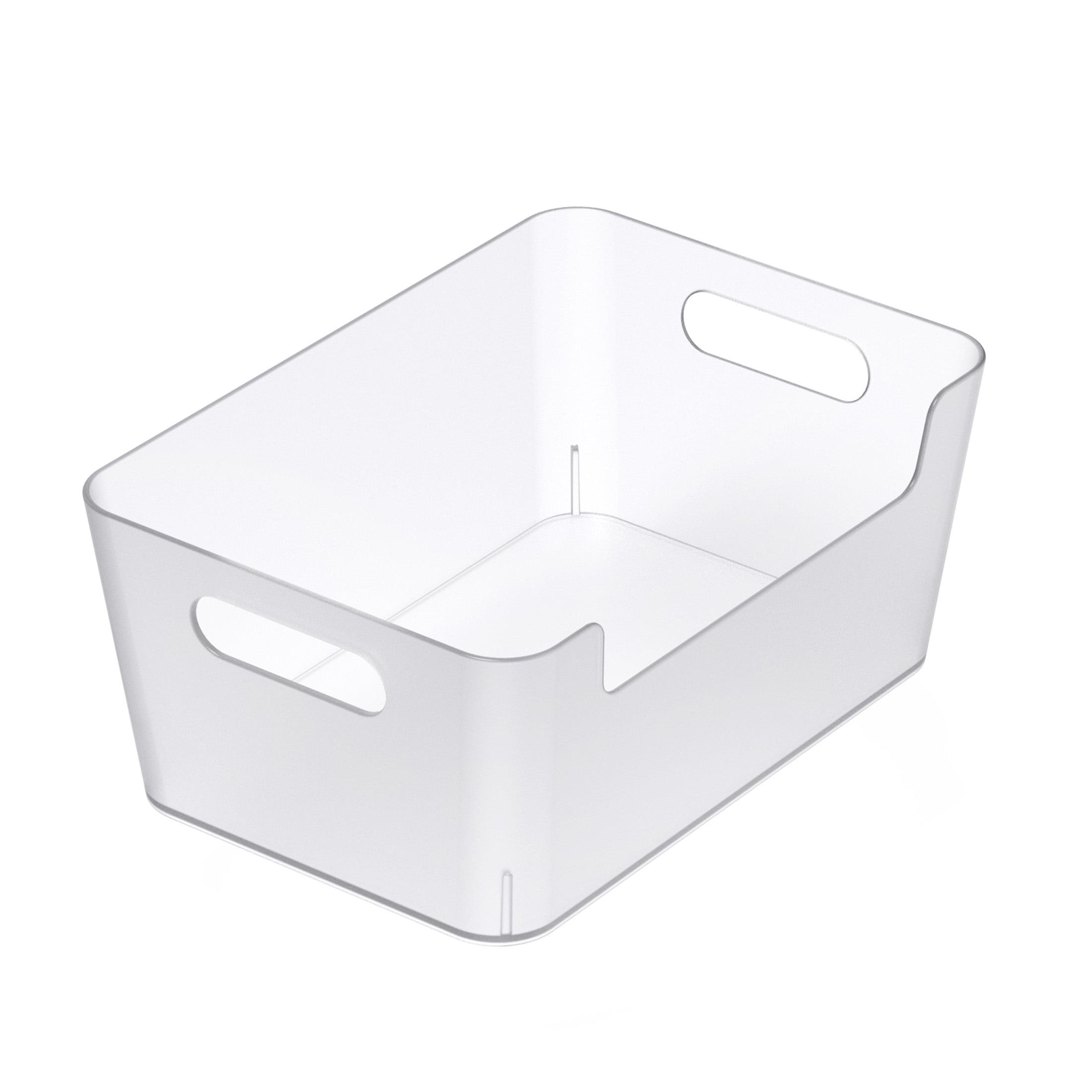 Medium Clear Open Storage Bin by Simply Tidy - Plastic Organizer with Built-In Handles for Craft Supplies - Office - & Home Storage - 1 Pack