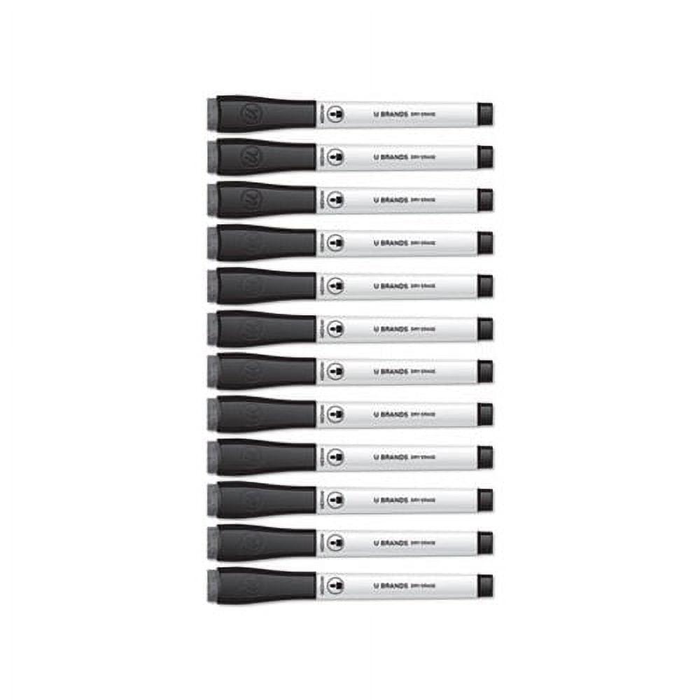 U Brands Dry Erase Markers, Medium Point, Black Ink, 12 Count
