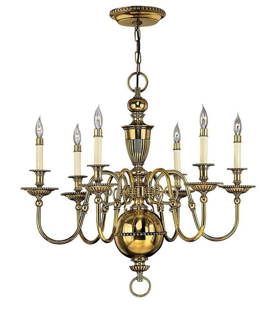 Cambridge Classic New England 6-Light Brass Beaded Chandelier