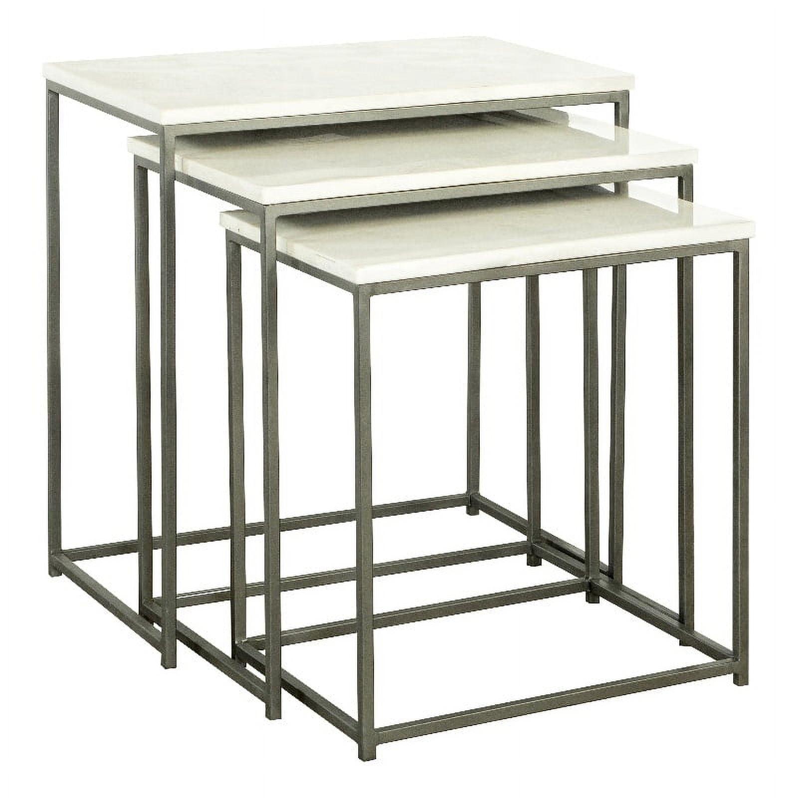 Medora White Marble and Gunmetal Nesting Tables