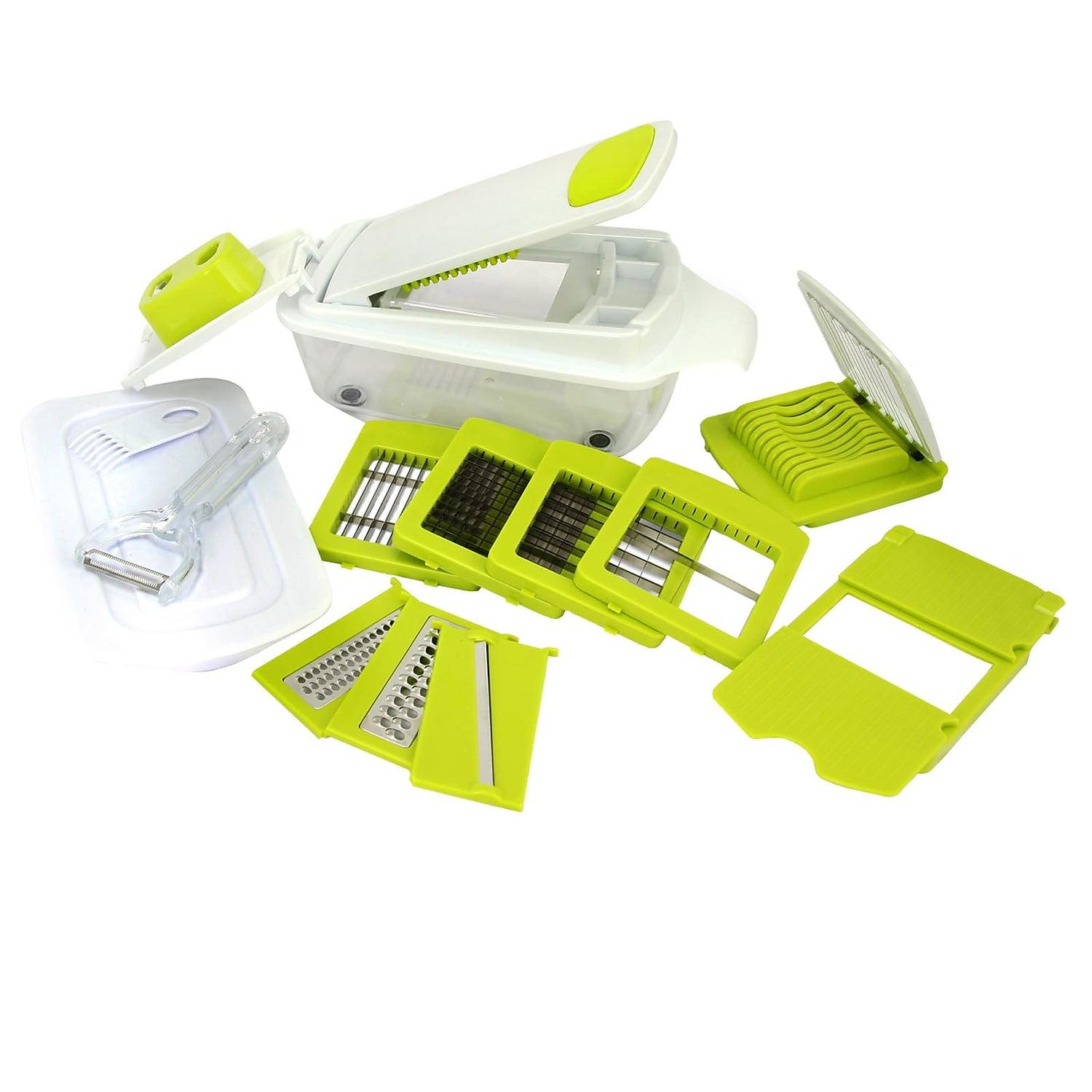 MegaChef 8-in-1 White and Green Multi-Use Slicer Dicer Chopper