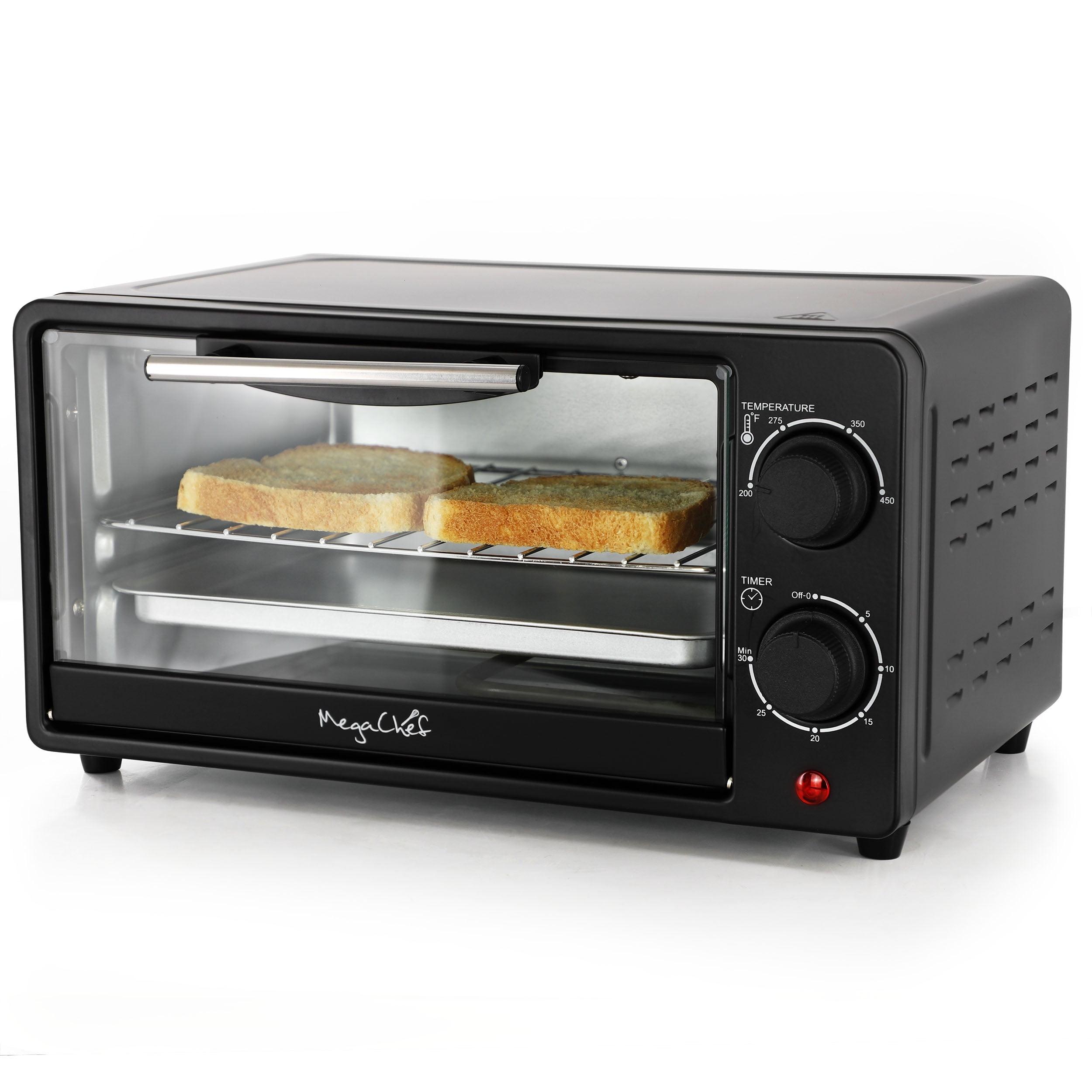 MegaChef 9L Electric Counter Top Toaster Oven in Black